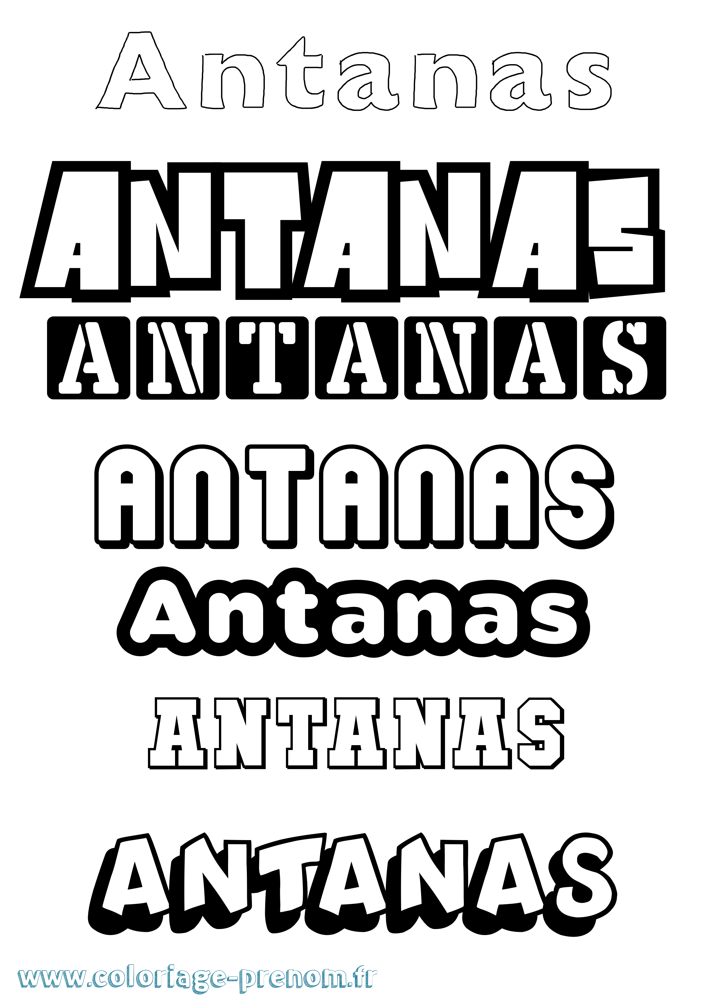 Coloriage prénom Antanas