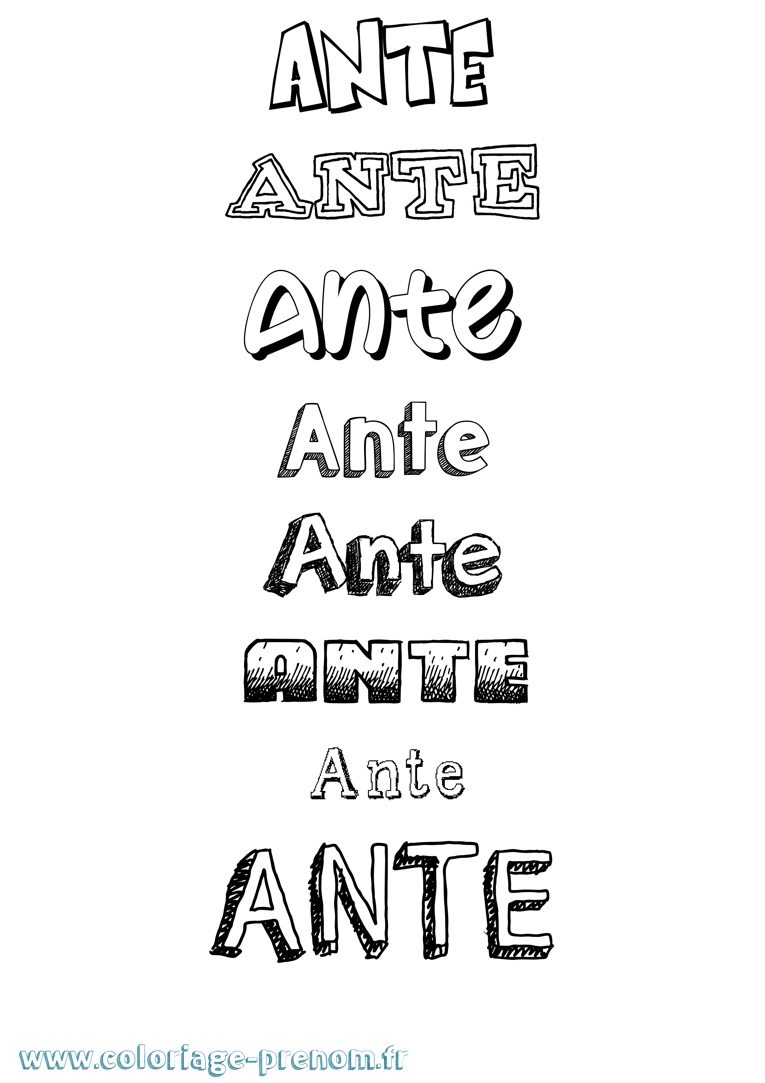 Coloriage Ante Dessiné Coloriage prénom Ante Dessiné