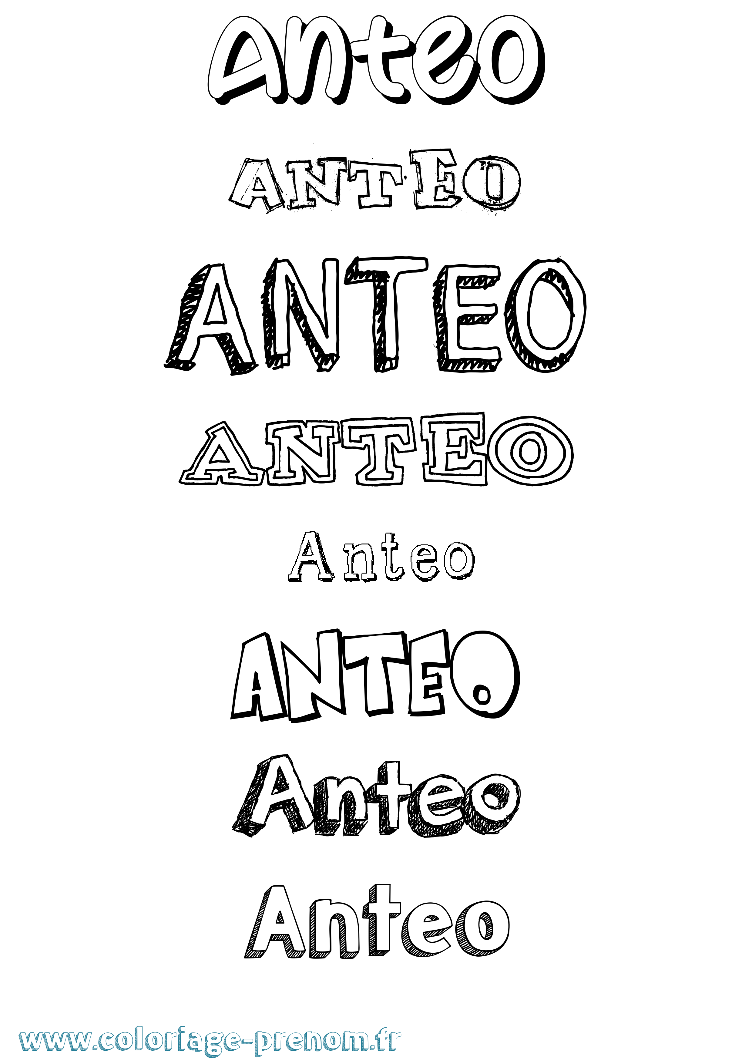 Coloriage prénom Anteo Dessiné