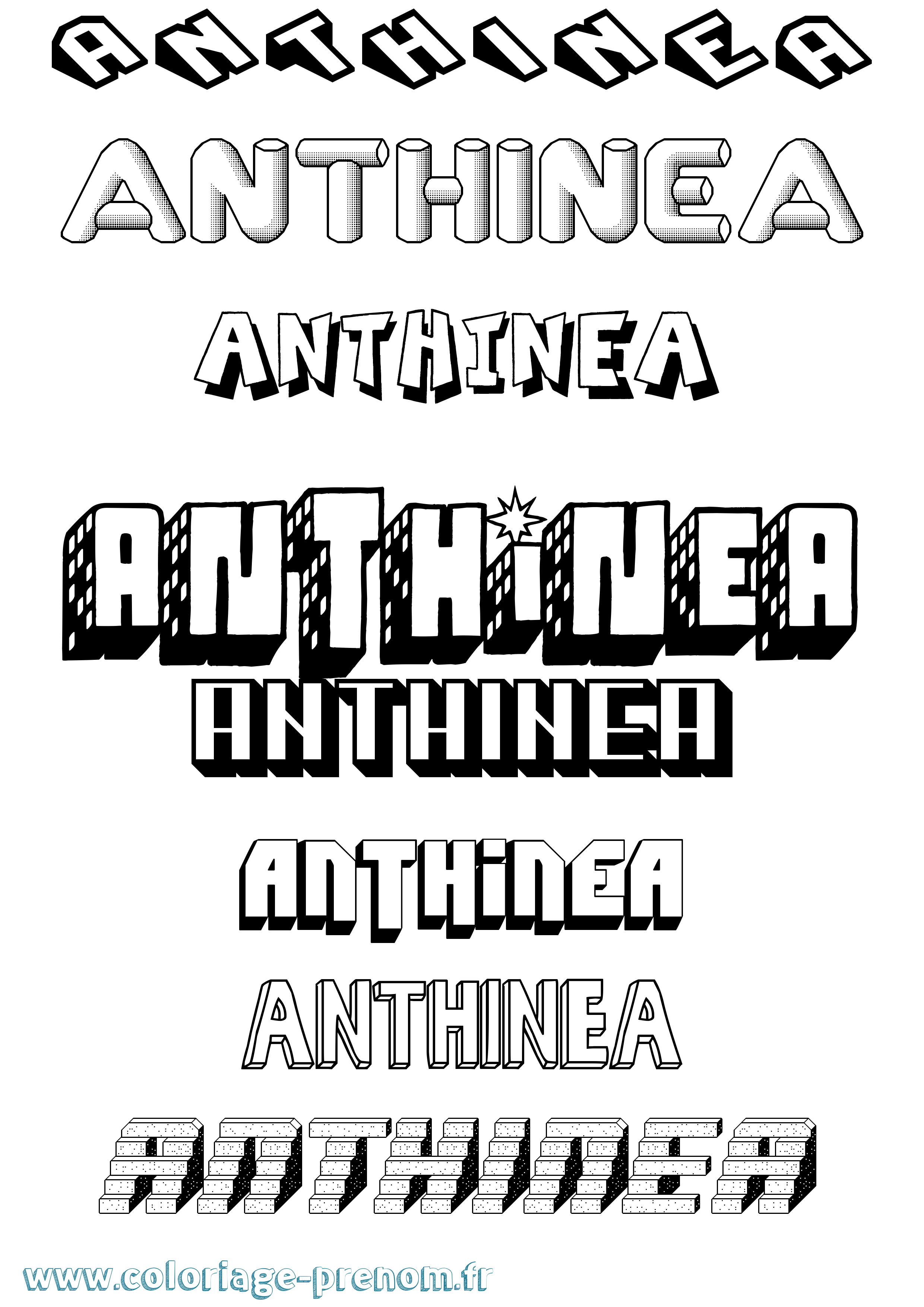 Coloriage prénom Anthinea Effet 3D