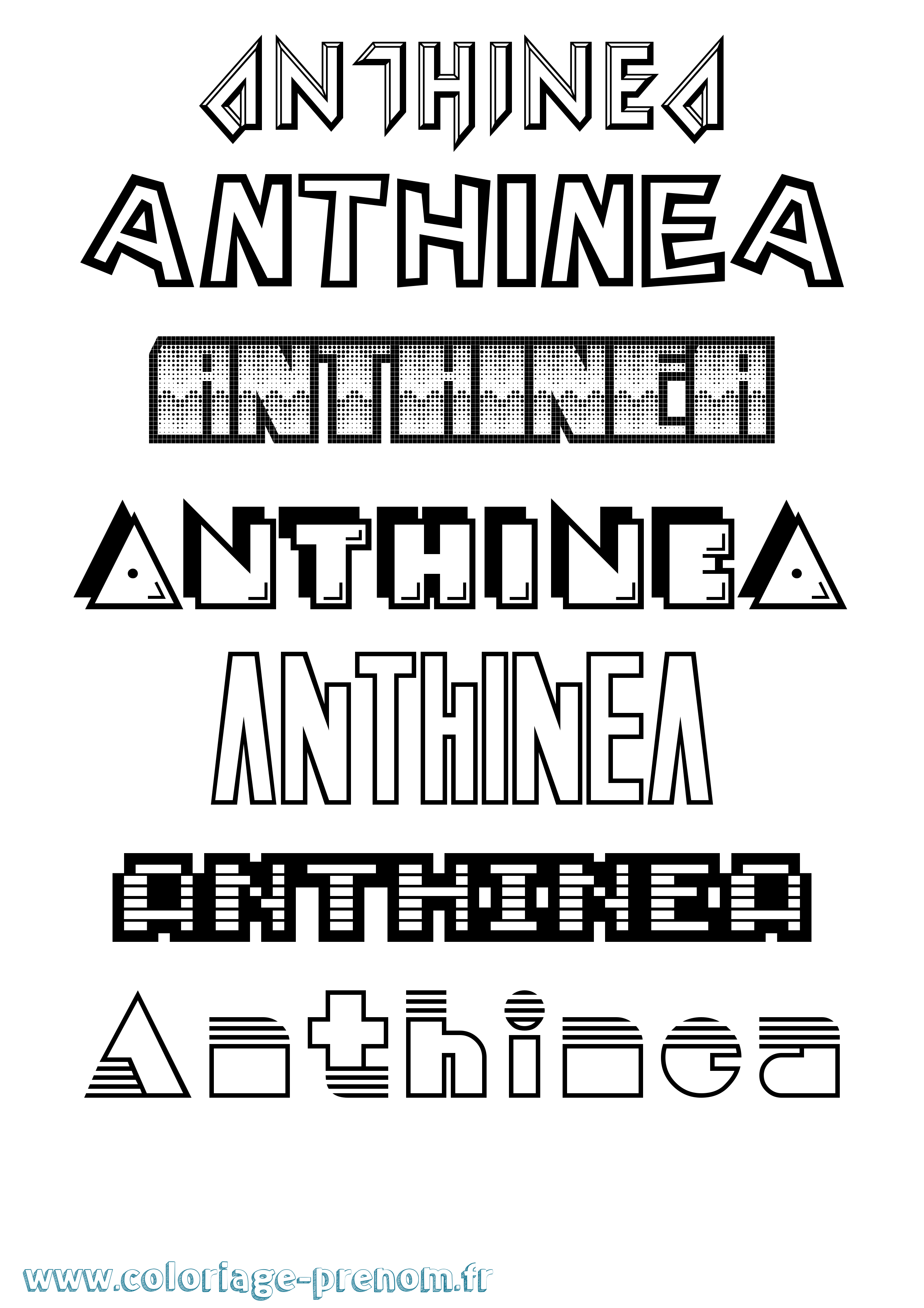 Coloriage prénom Anthinea Jeux Vidéos