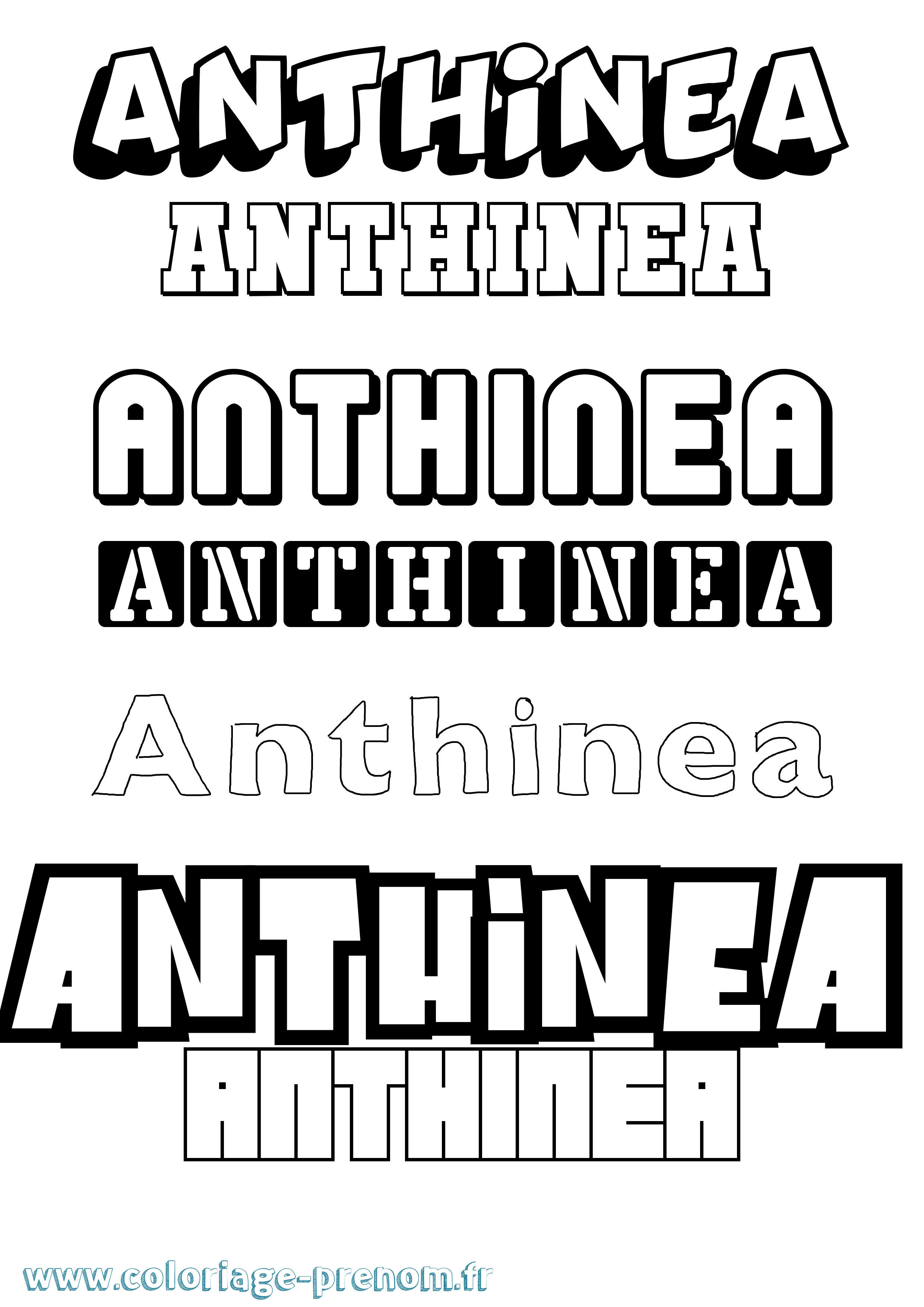 Coloriage prénom Anthinea Simple