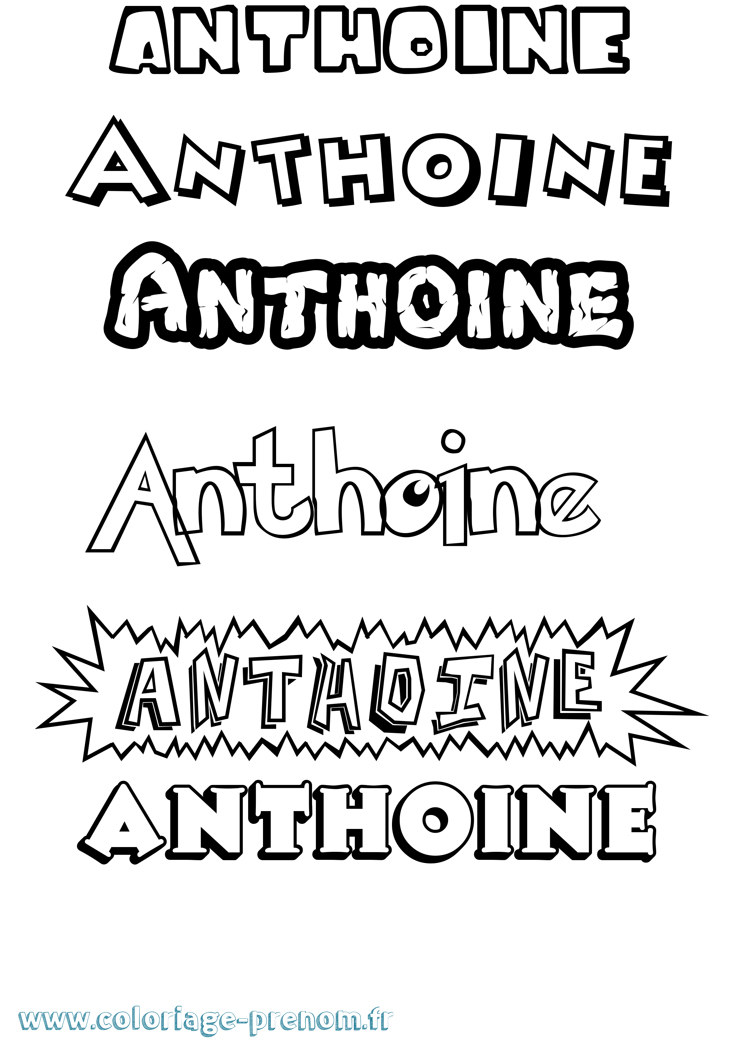 Coloriage Anthoine Dessin Animé Coloriage prénom Anthoine Dessin Animé