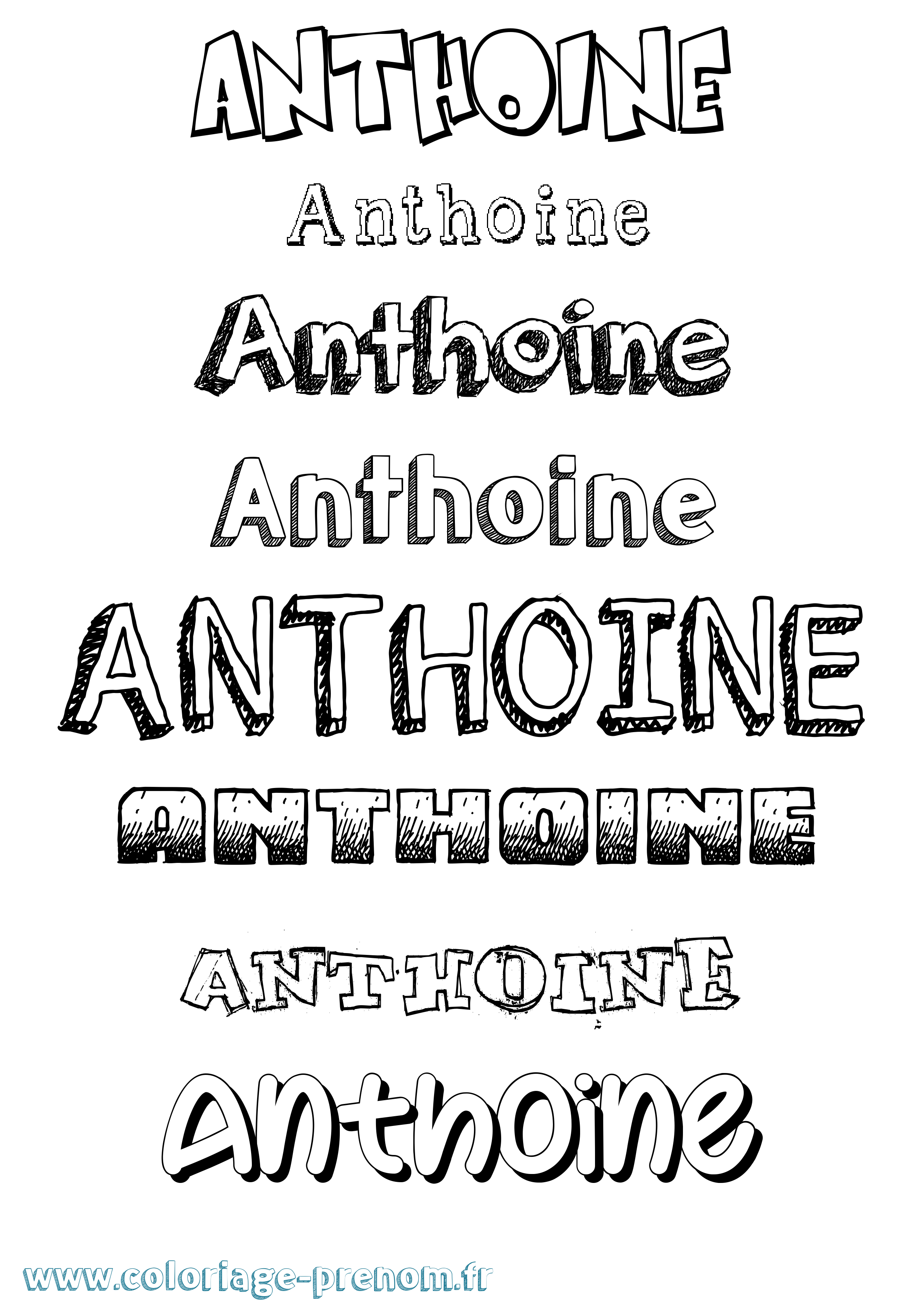 Coloriage Anthoine Dessiné Coloriage prénom Anthoine Dessiné
