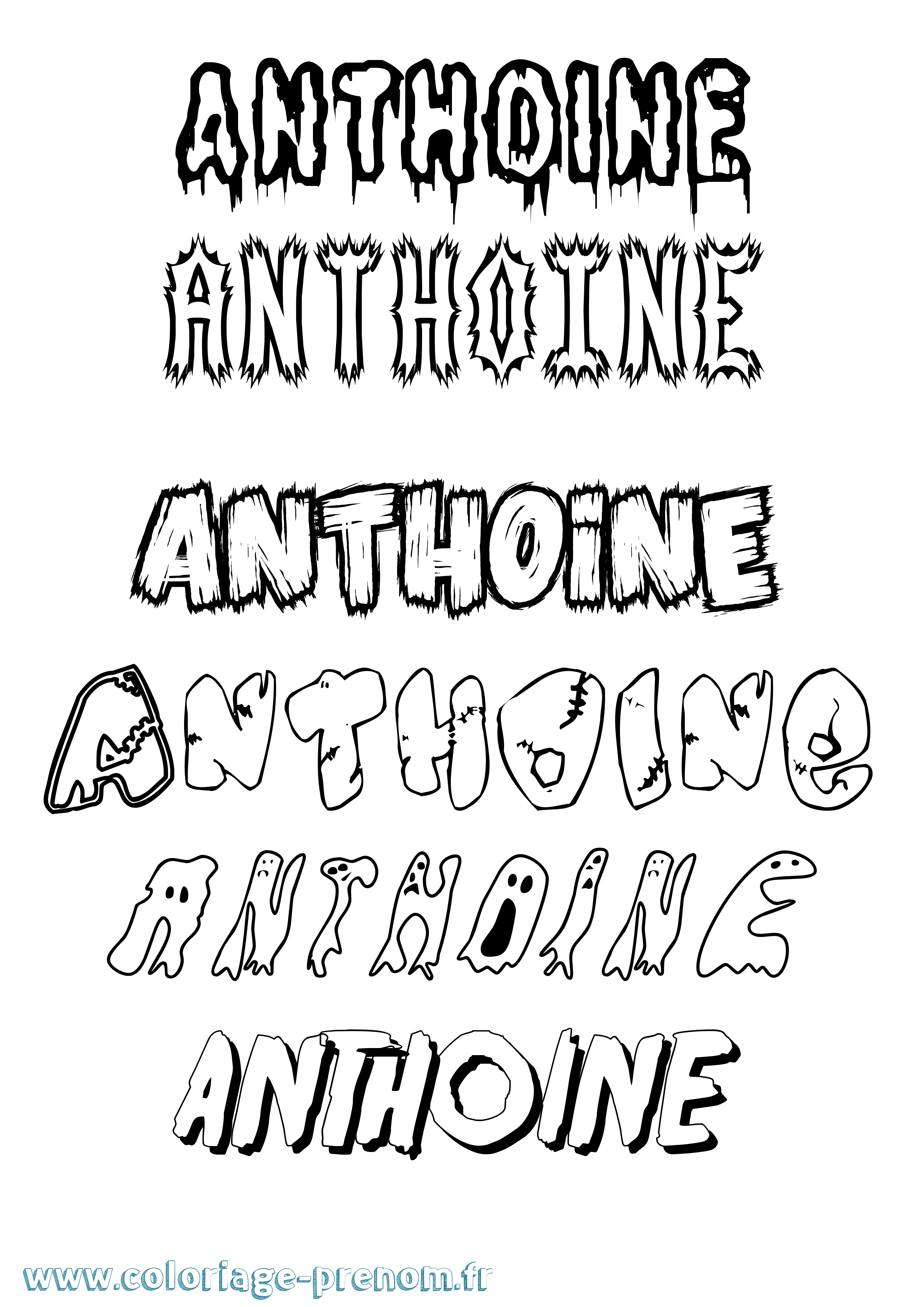 Coloriage Anthoine Frisson Coloriage prénom Anthoine Frisson