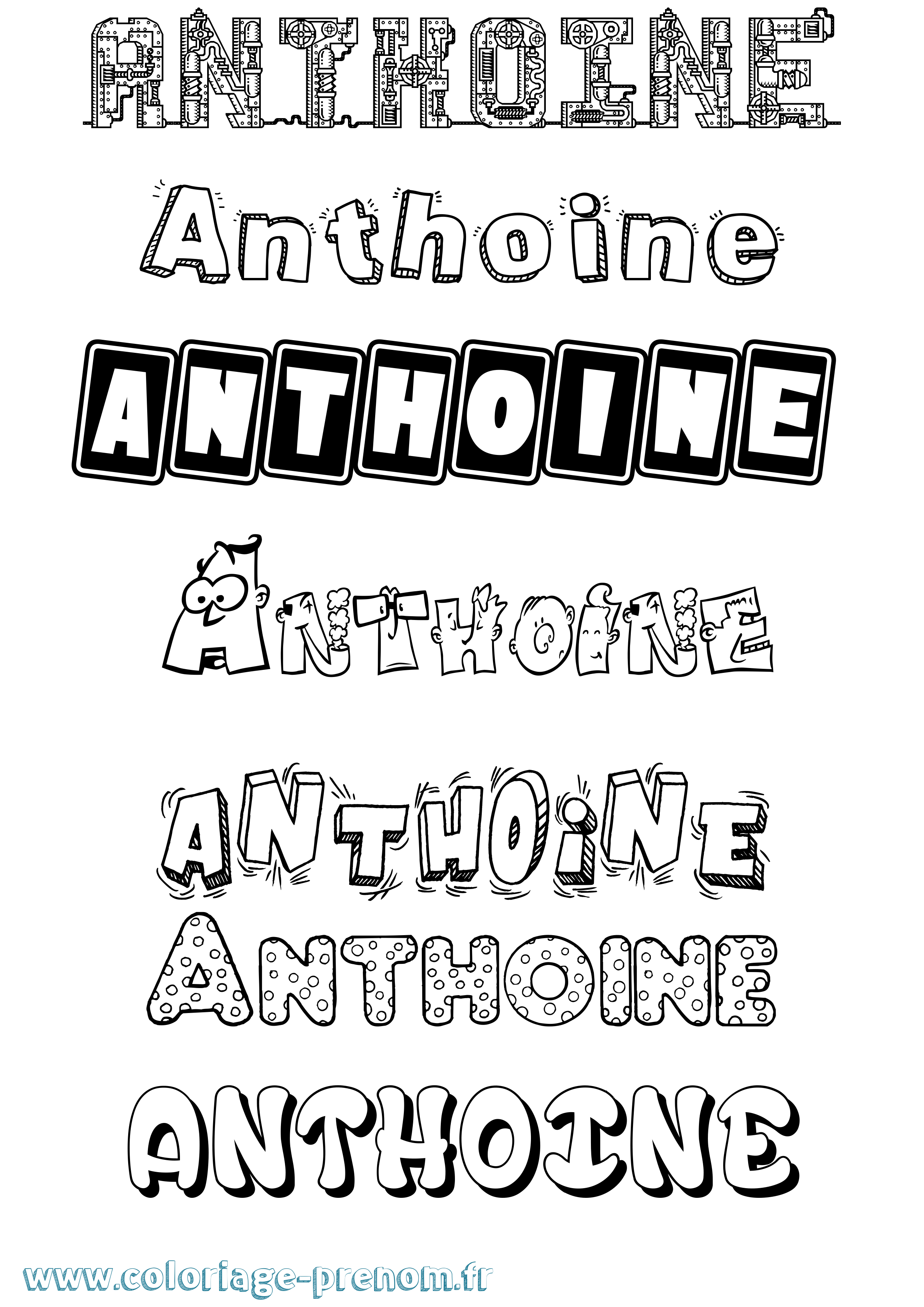 Coloriage Anthoine Fun Coloriage prénom Anthoine Fun