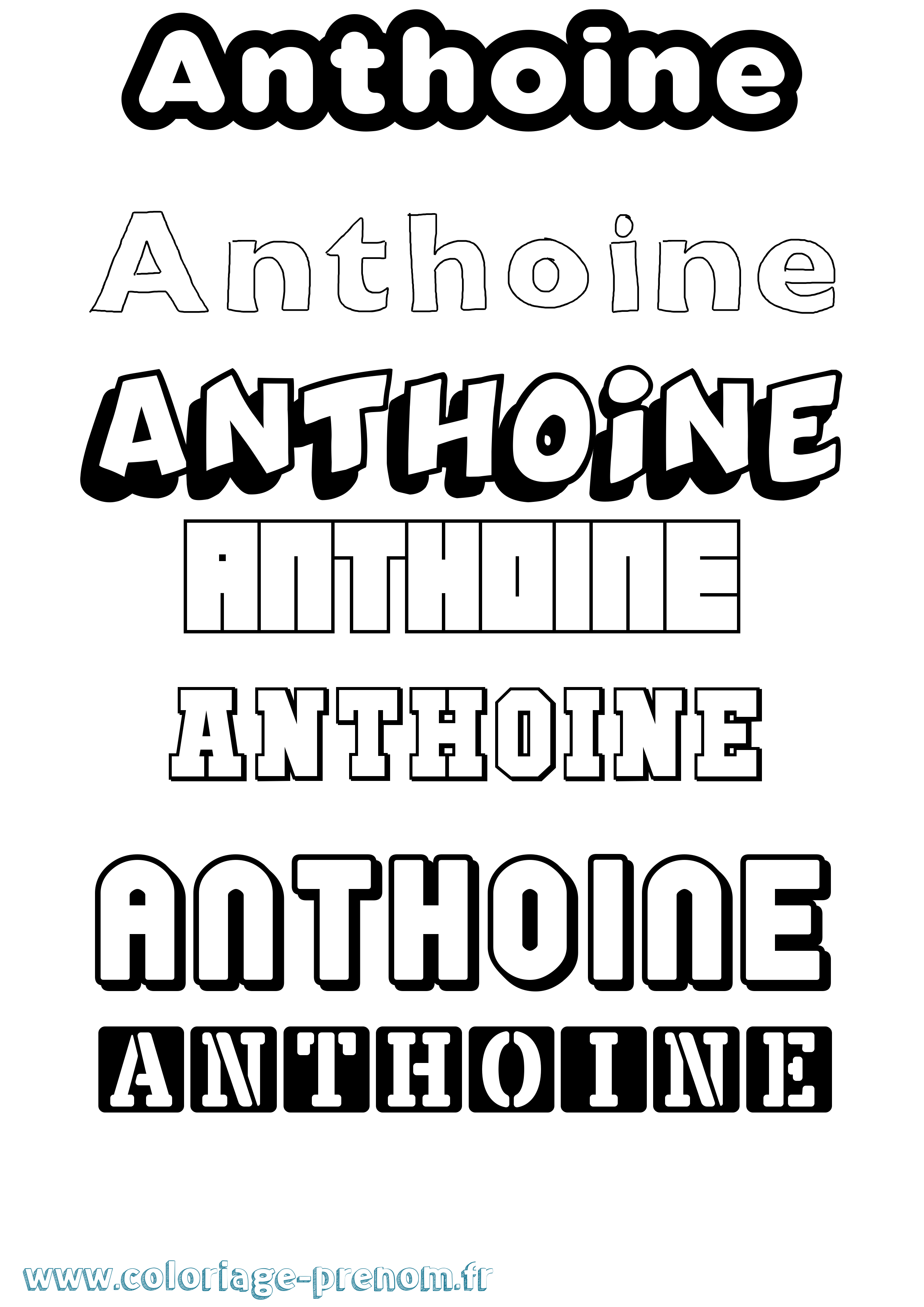 Coloriage prénom Anthoine Simple