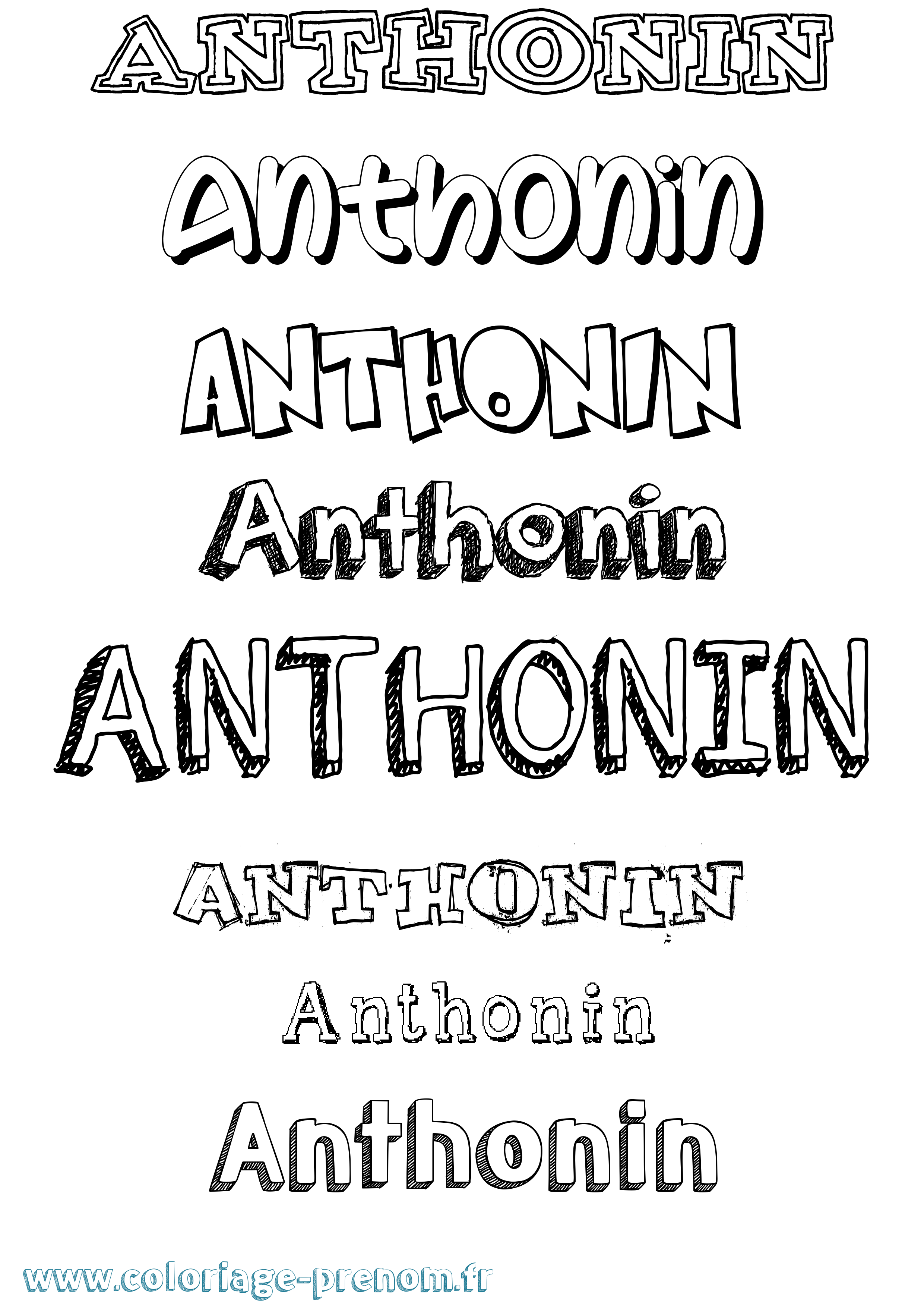 Coloriage prénom Anthonin Dessiné