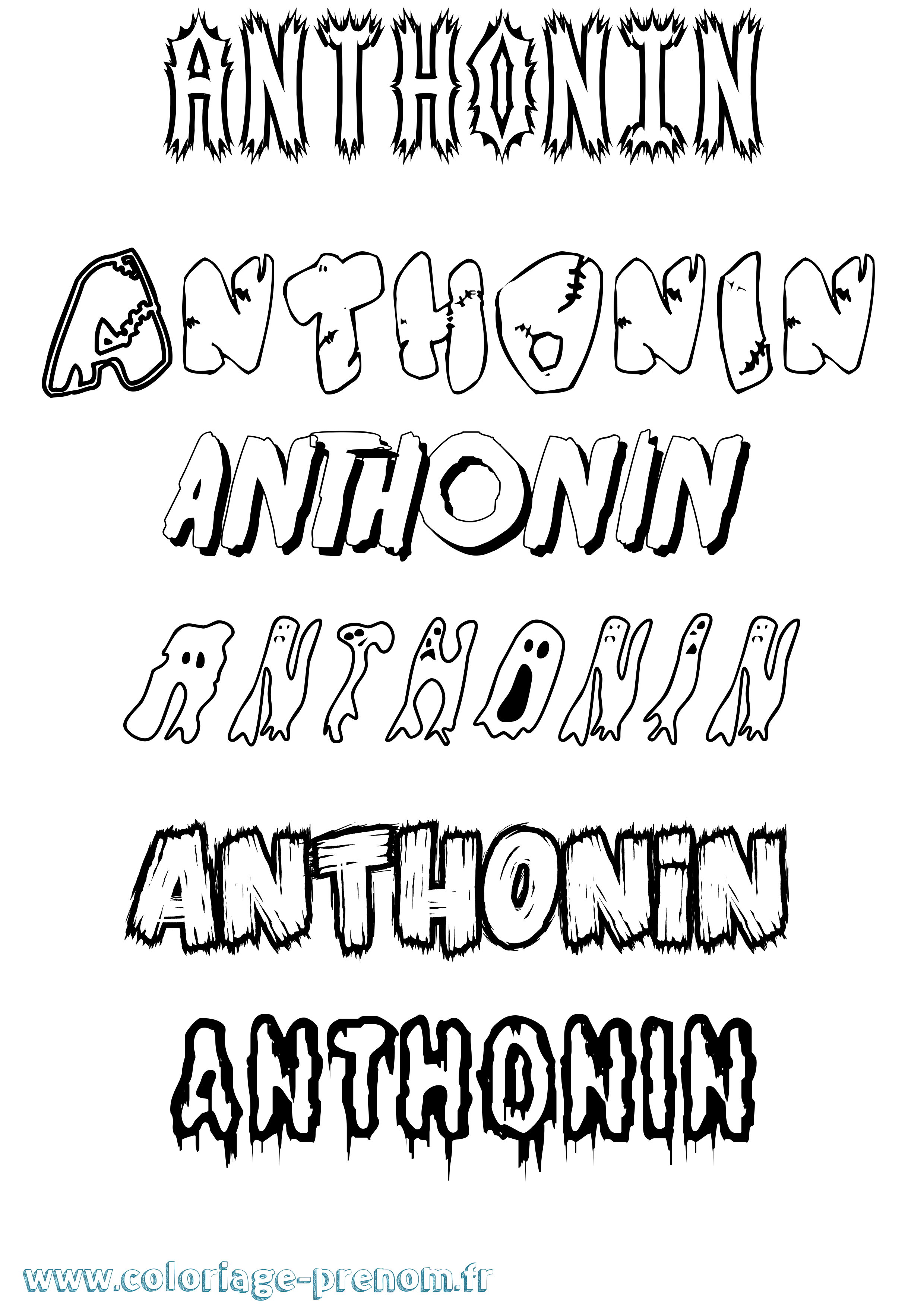 Coloriage prénom Anthonin Frisson