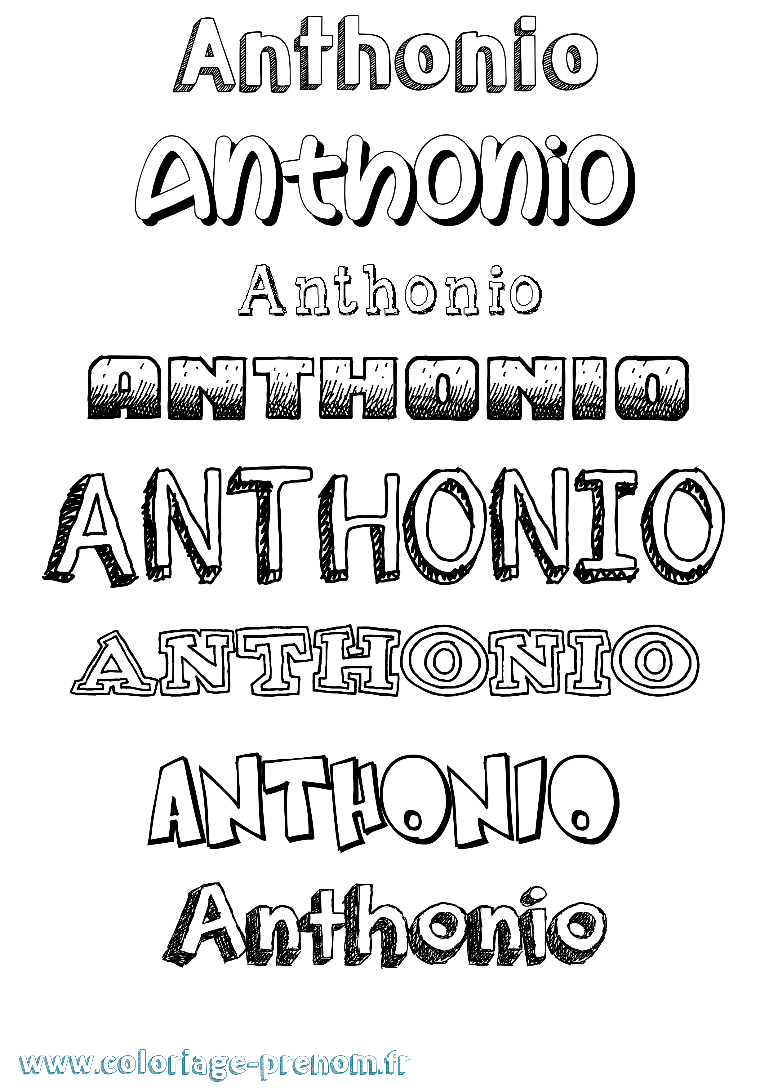 Coloriage prénom Anthonio Dessiné