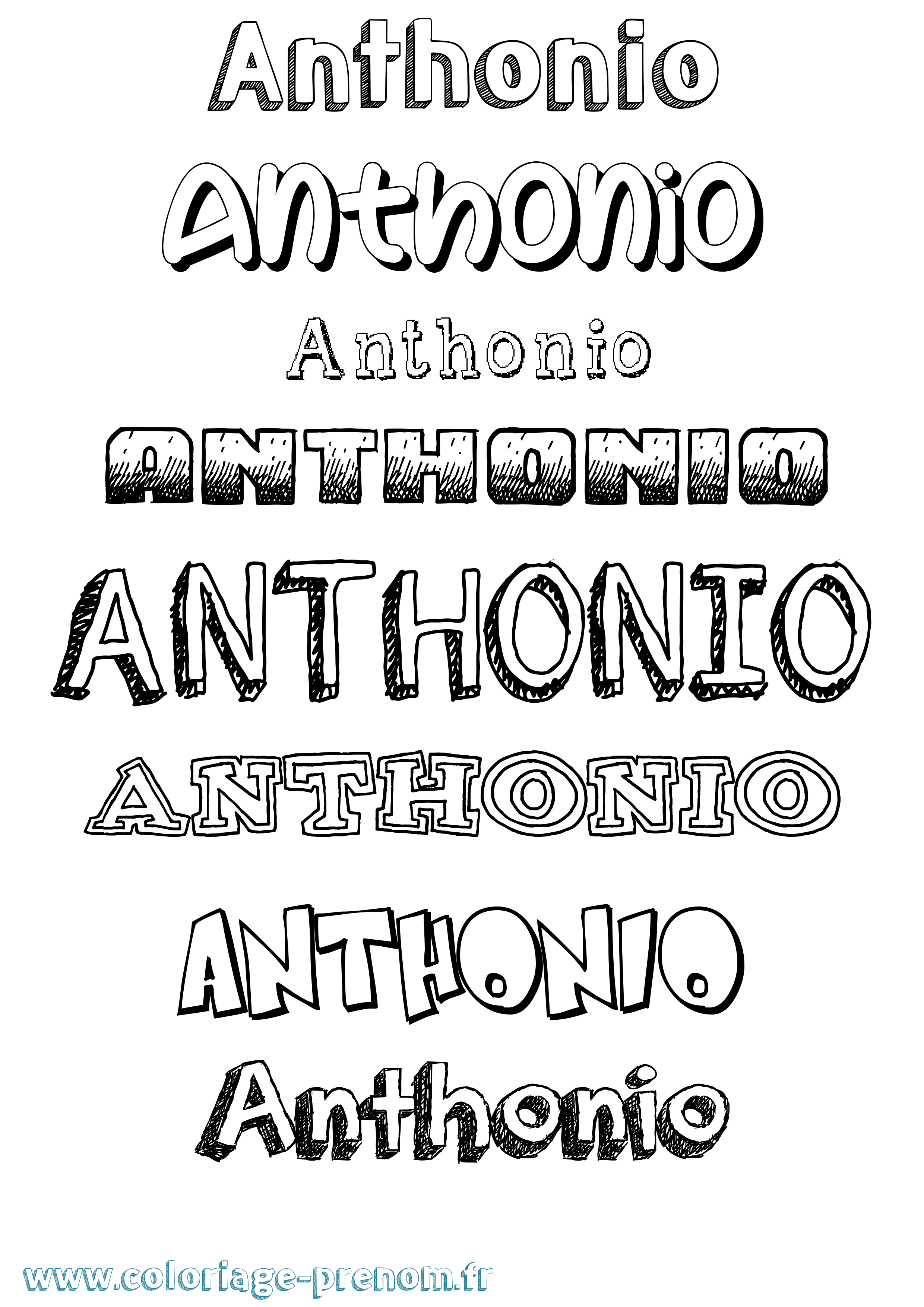 Coloriage Anthonio Dessiné Coloriage prénom Anthonio Dessiné