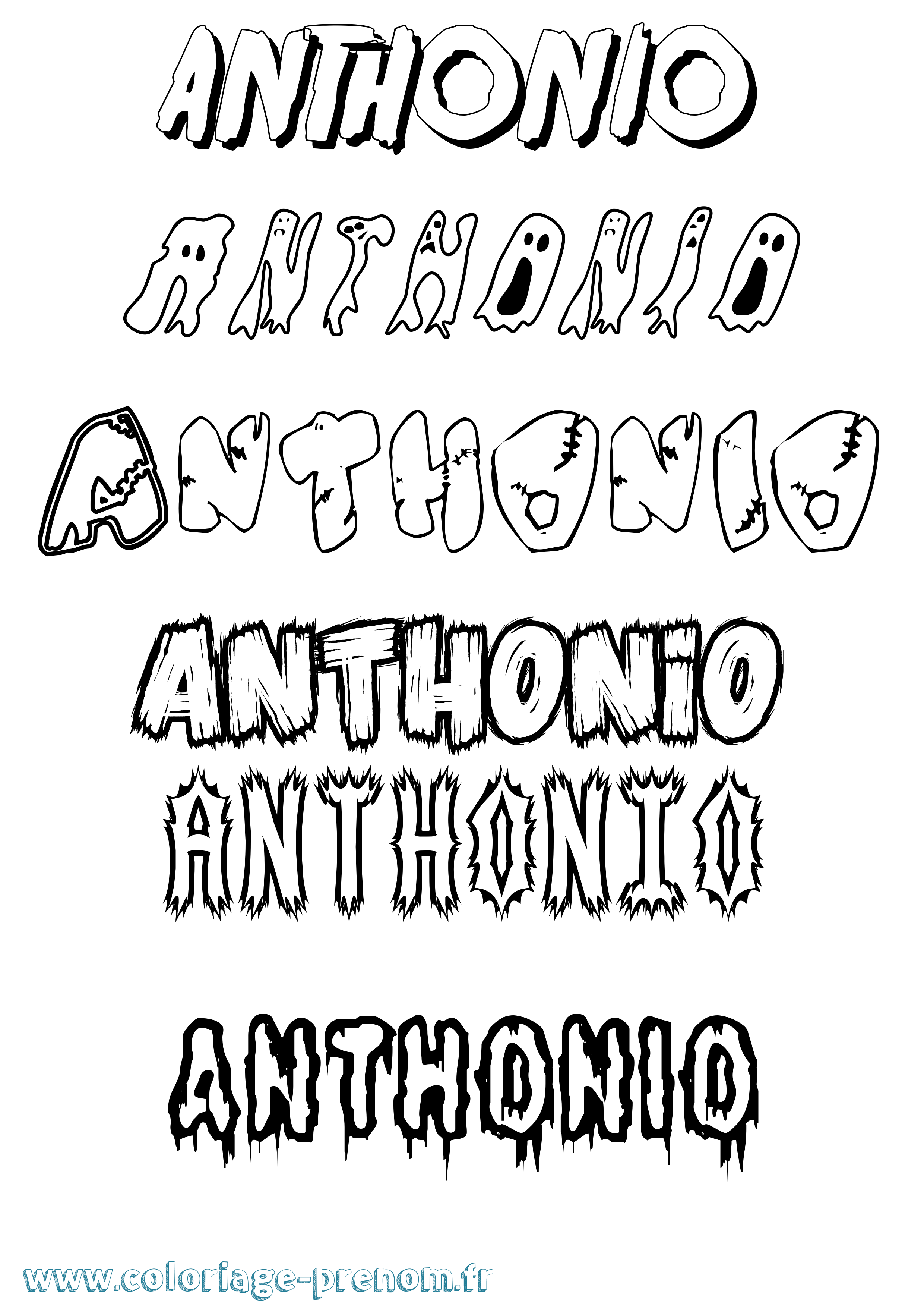 Coloriage Anthonio Frisson Coloriage prénom Anthonio Frisson