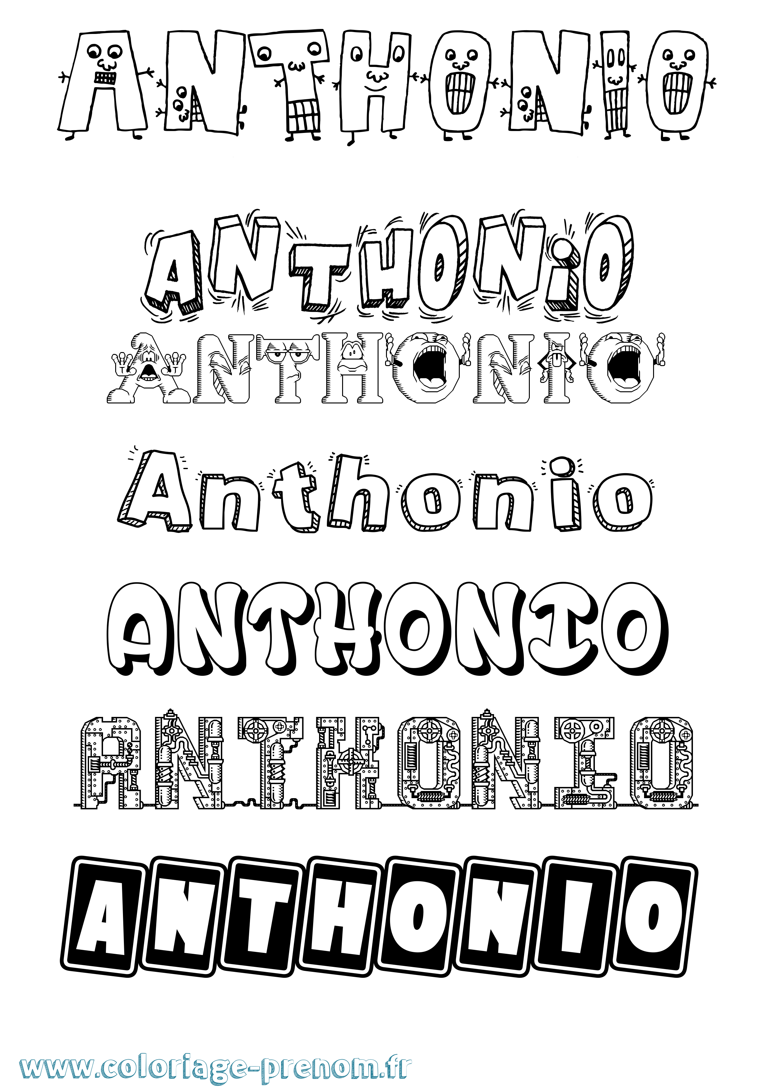 Coloriage Anthonio Fun Coloriage prénom Anthonio Fun