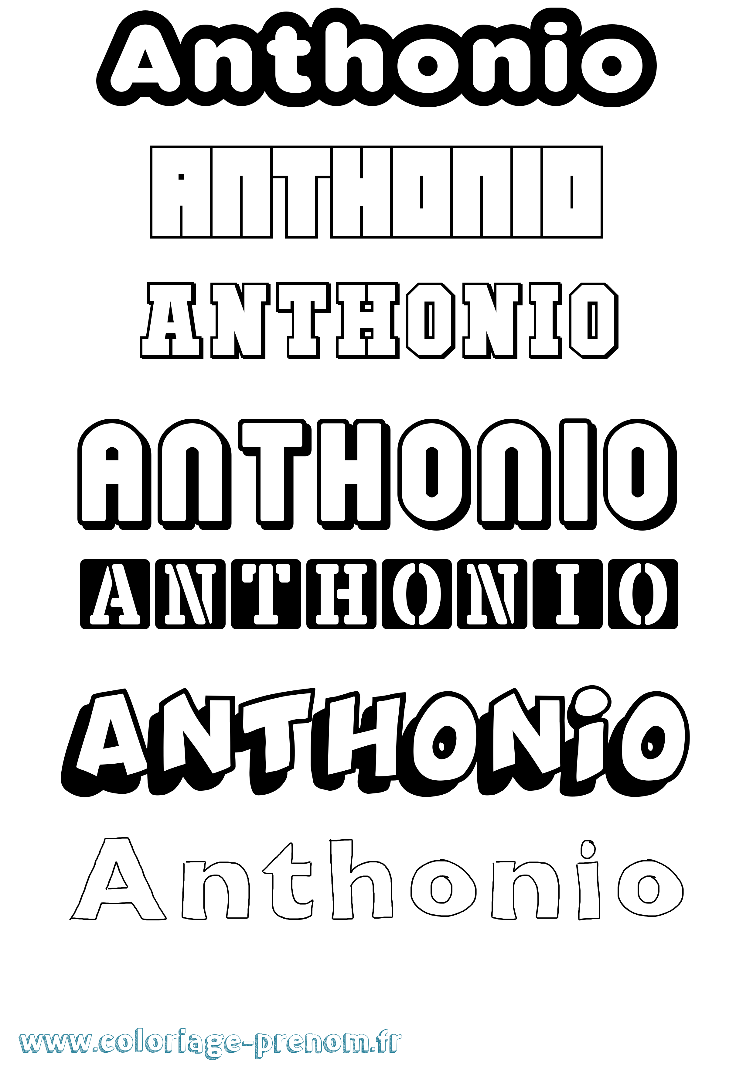 Coloriage Anthonio Simple Coloriage prénom Anthonio Simple