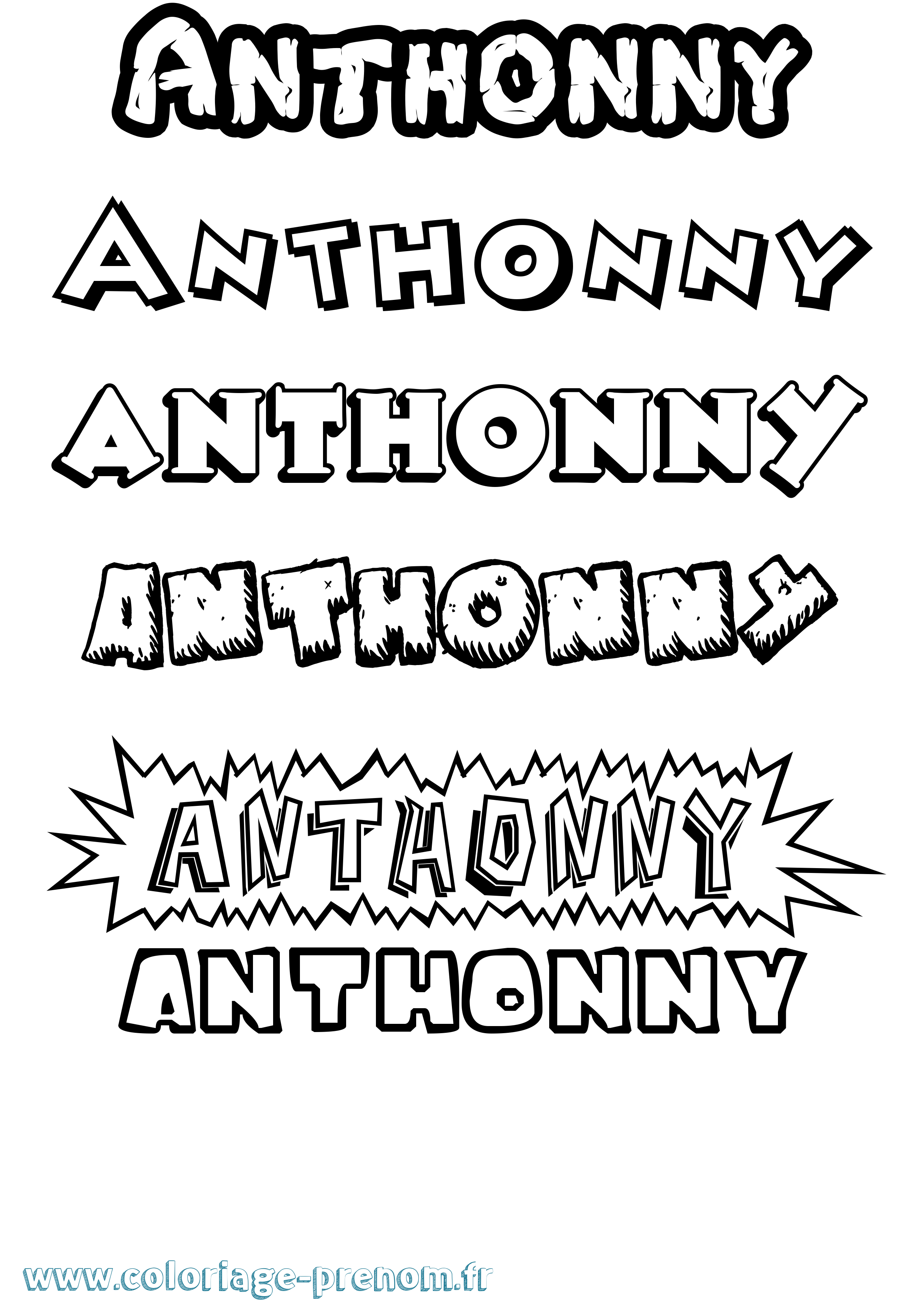 Coloriage prénom Anthonny Dessin Animé