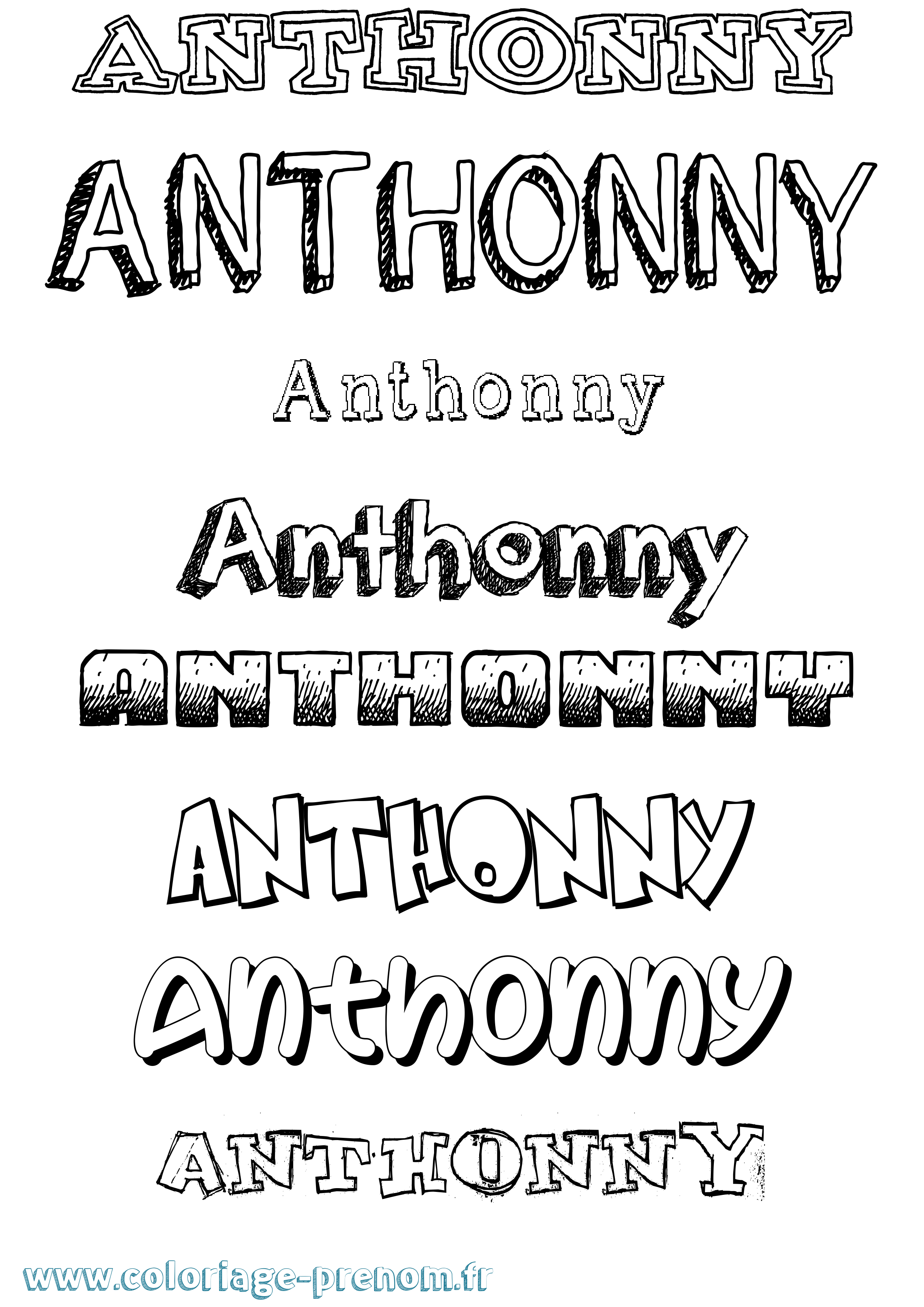 Coloriage prénom Anthonny Dessiné