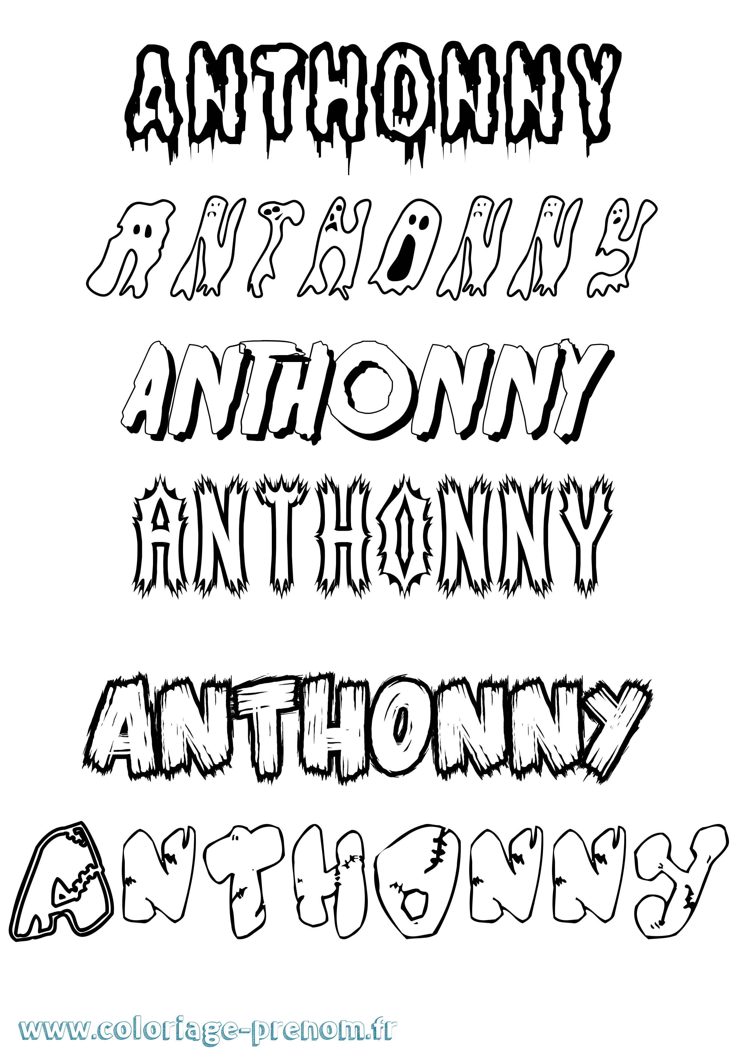 Coloriage prénom Anthonny Frisson