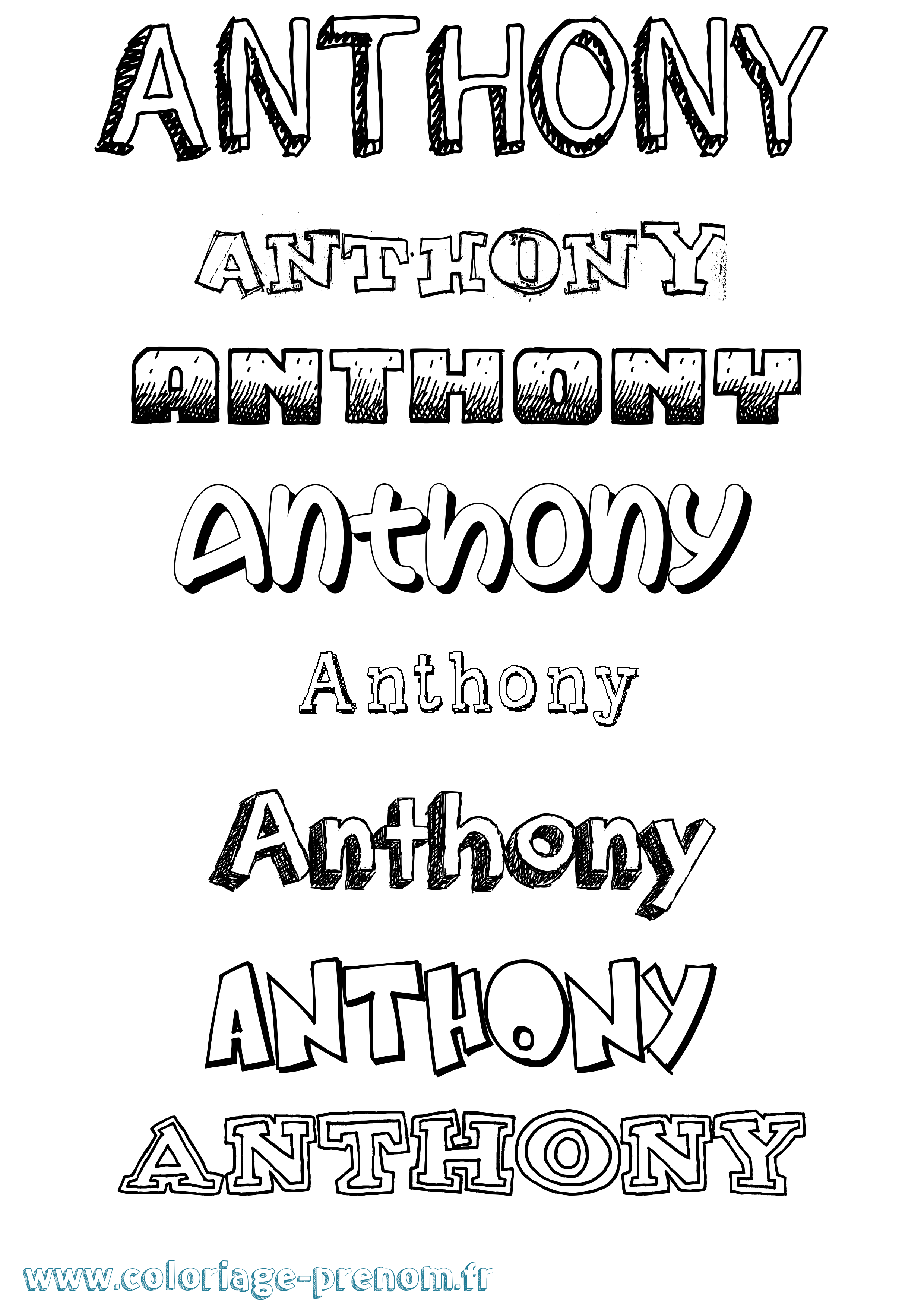 Coloriage Anthony Dessiné Coloriage prénom Anthony Dessiné