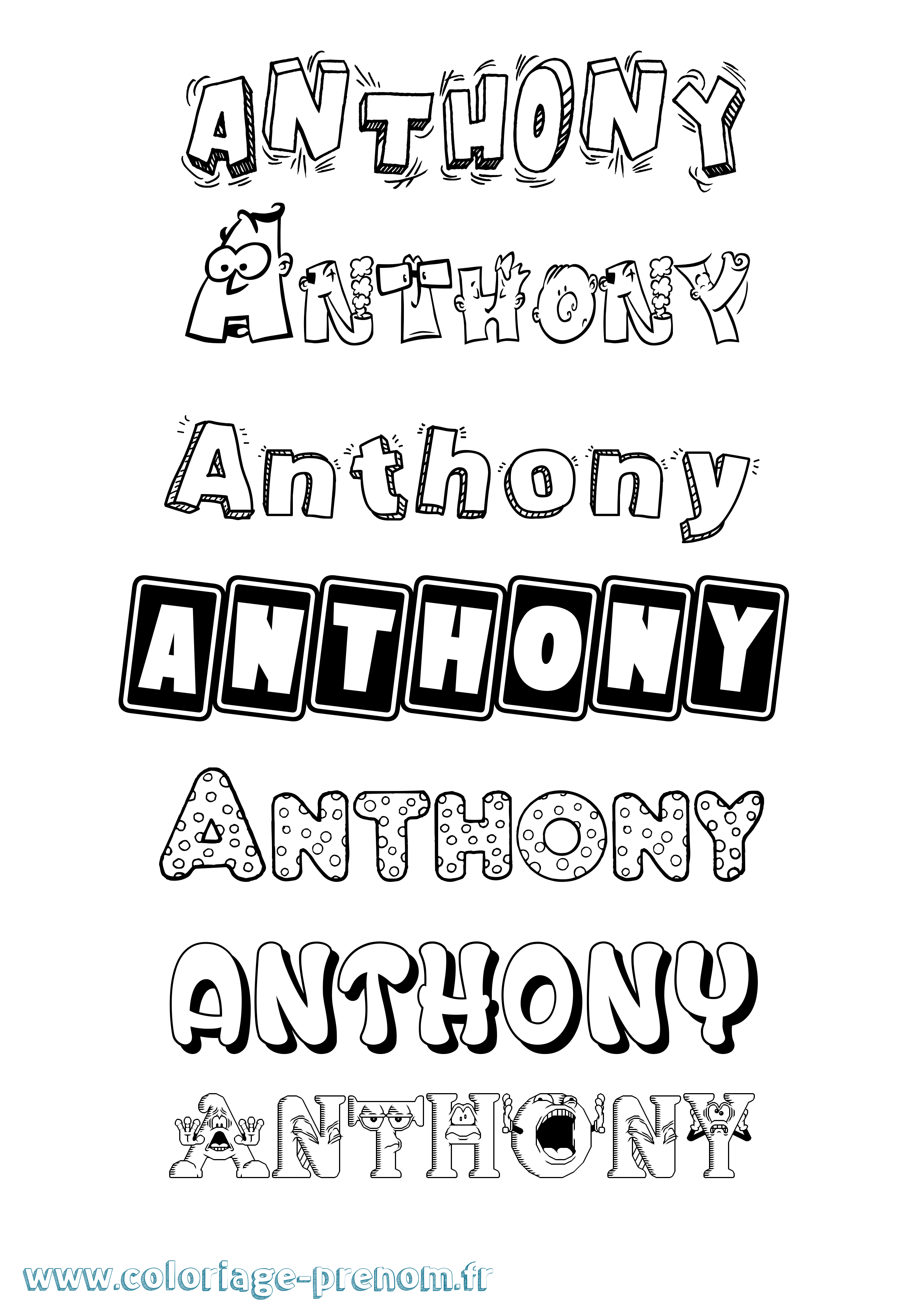 Coloriage prénom Anthony Fun