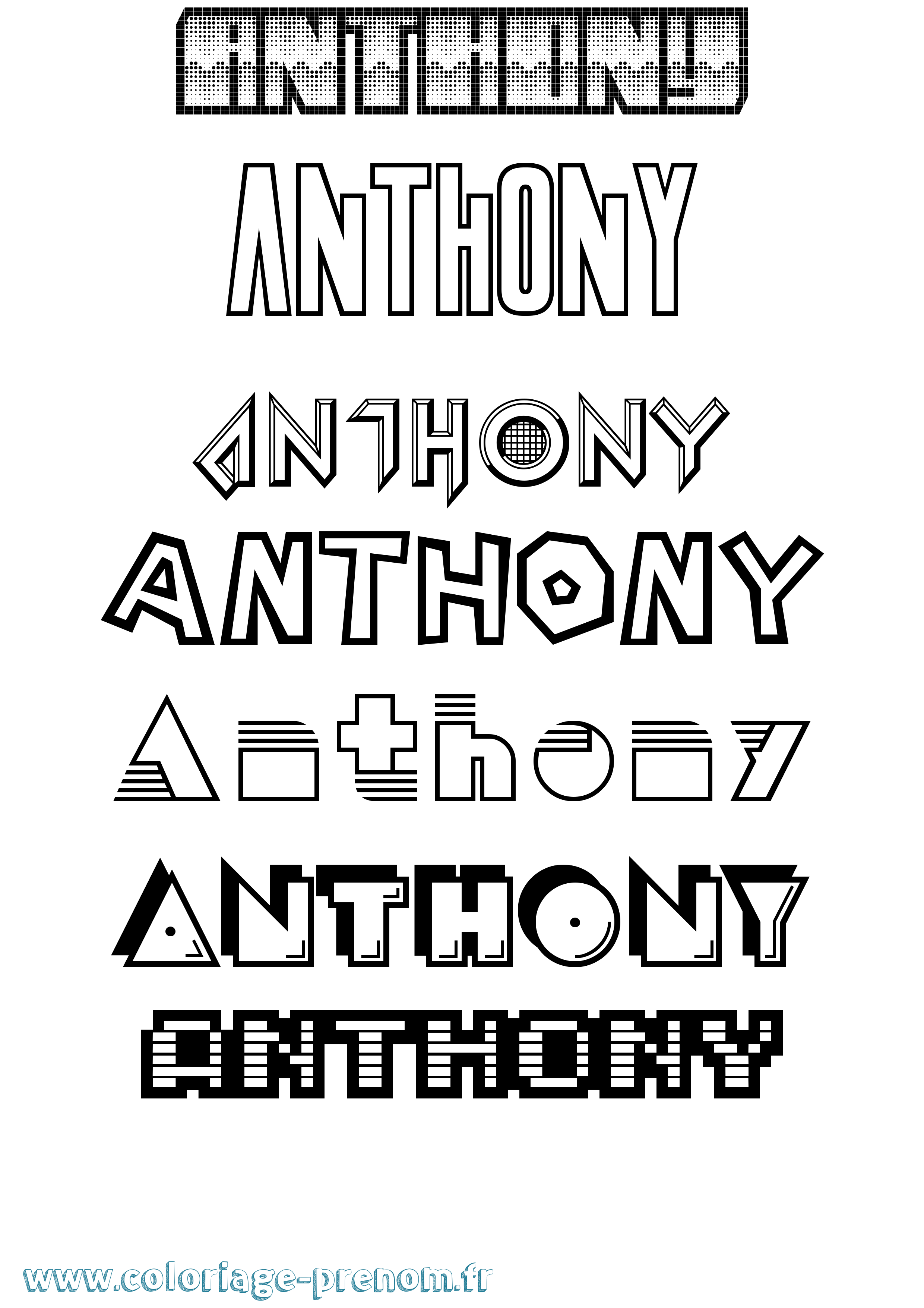 Coloriage prénom Anthony Jeux Vidéos