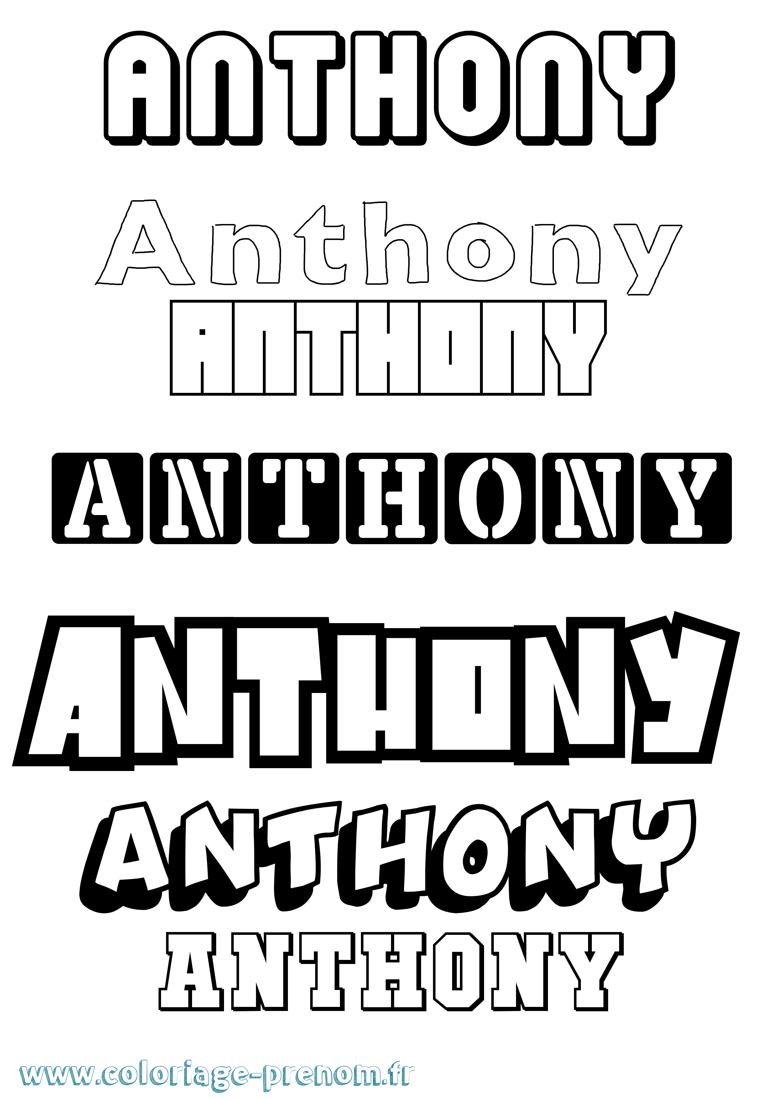 Coloriage Anthony Simple Coloriage prénom Anthony Simple