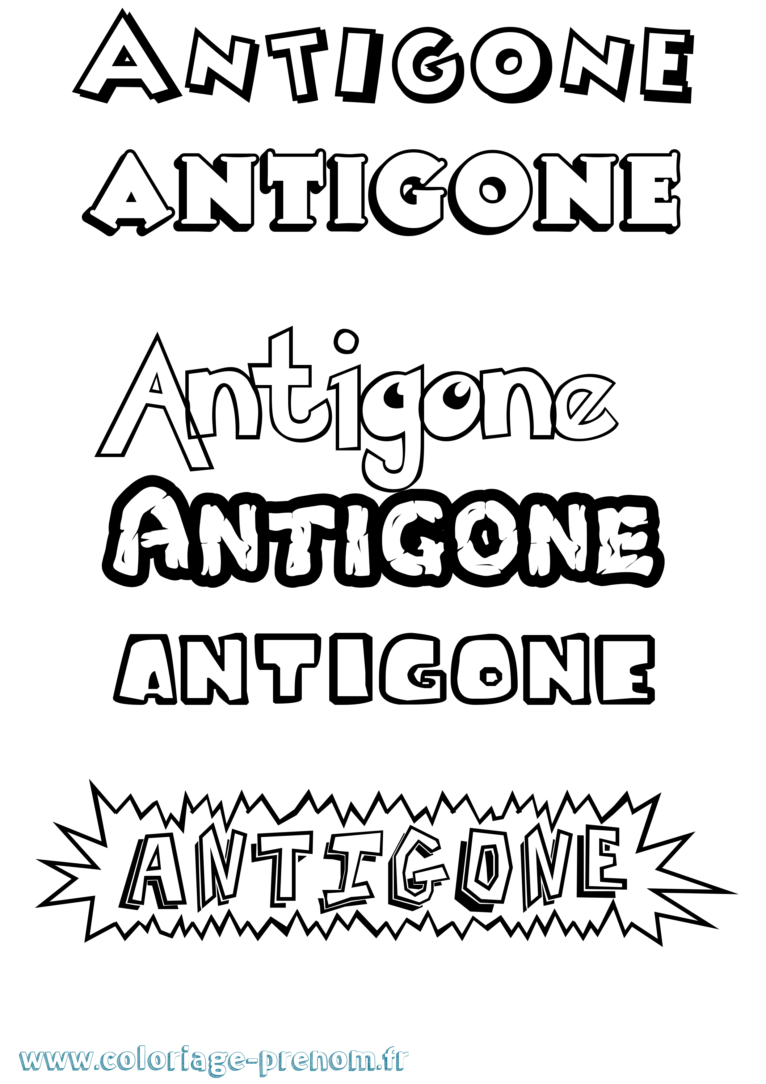 Coloriage prénom Antigone Dessin Animé