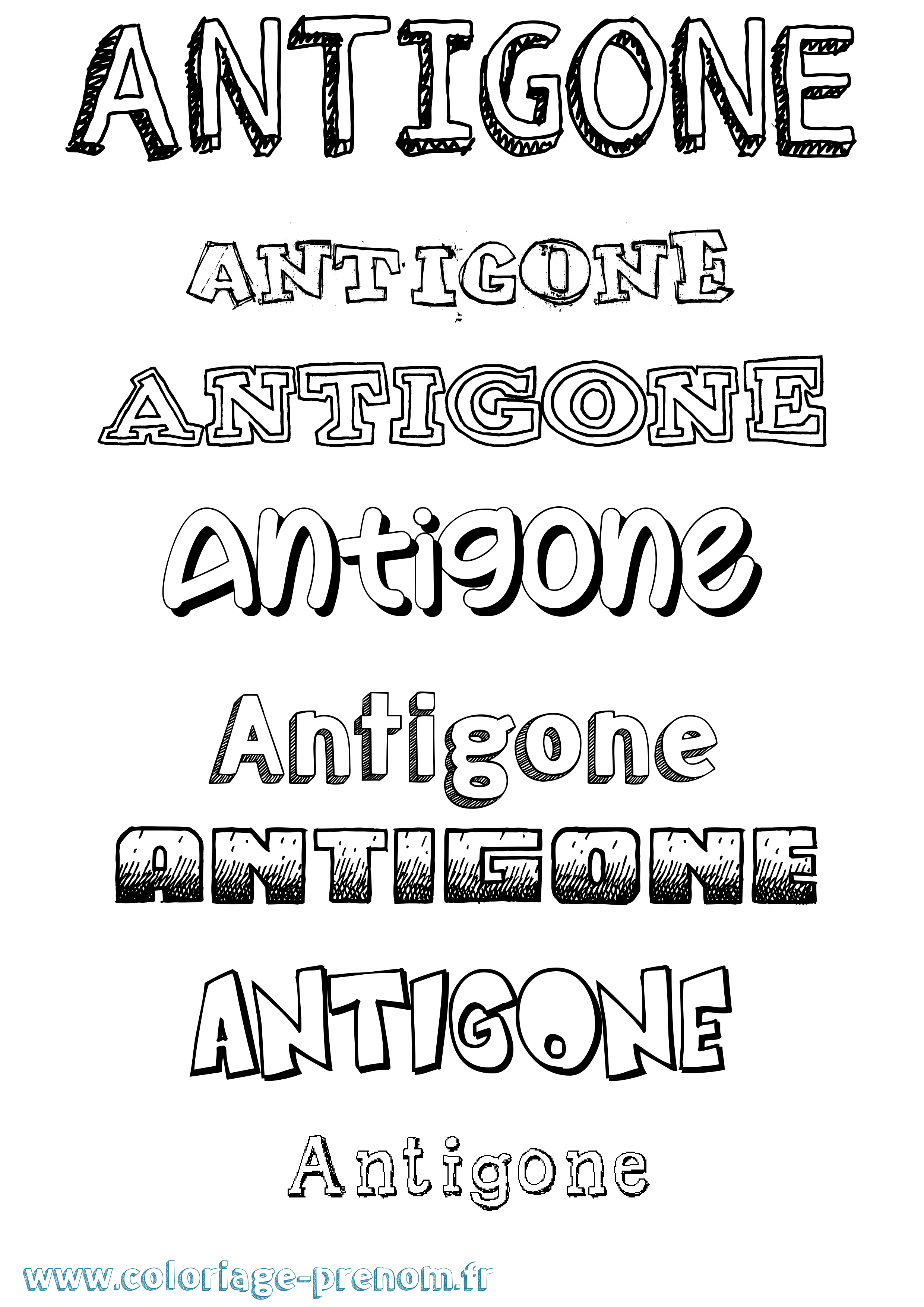 Coloriage prénom Antigone Dessiné