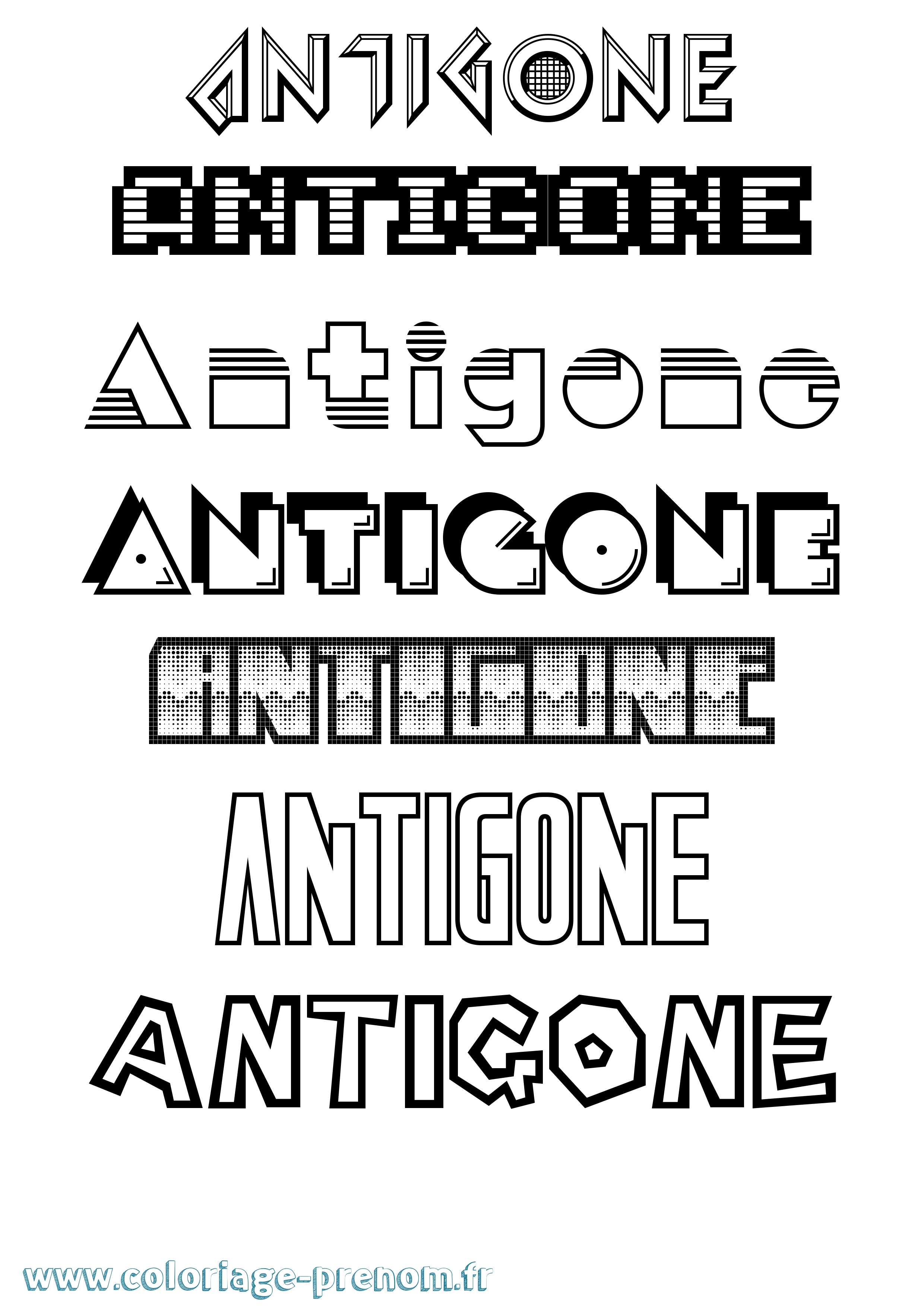 Coloriage prénom Antigone Jeux Vidéos