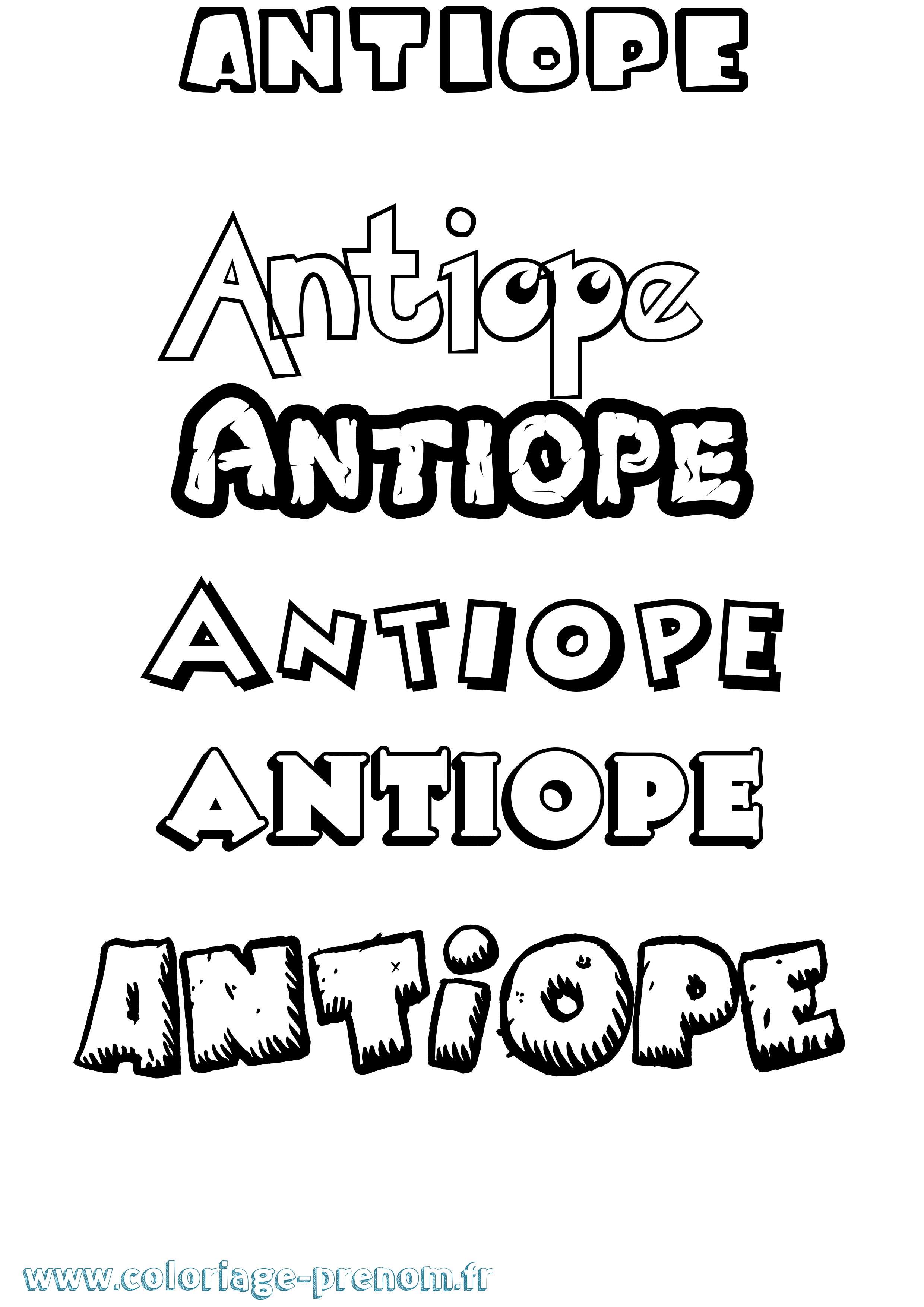 Coloriage prénom Antiope Dessin Animé