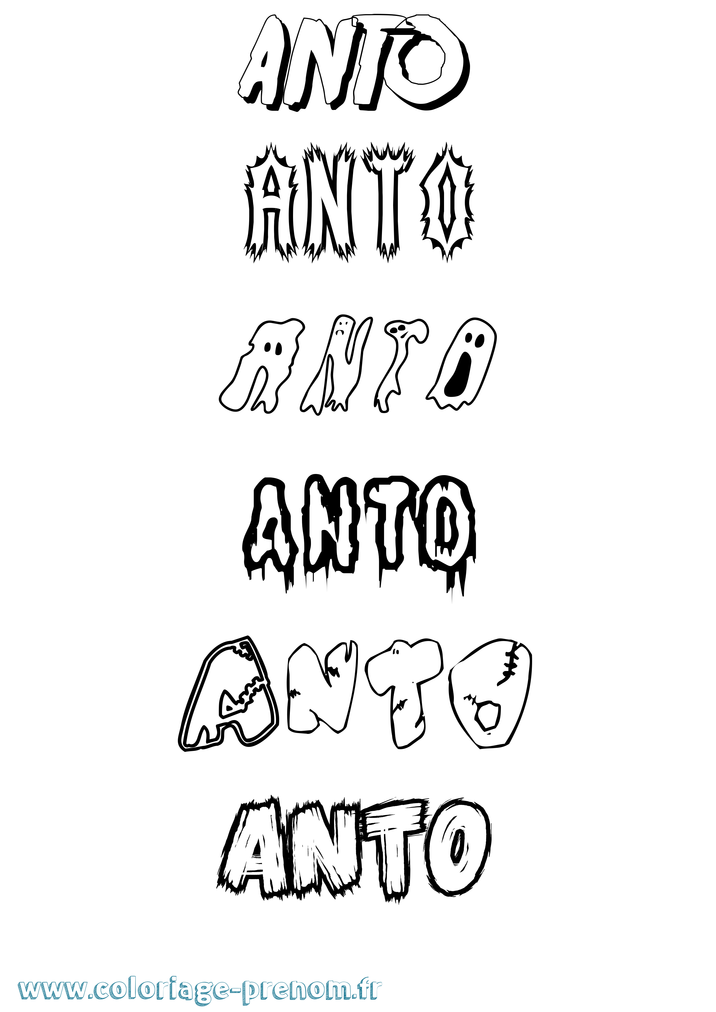 Coloriage Anto Frisson Coloriage prénom Anto Frisson