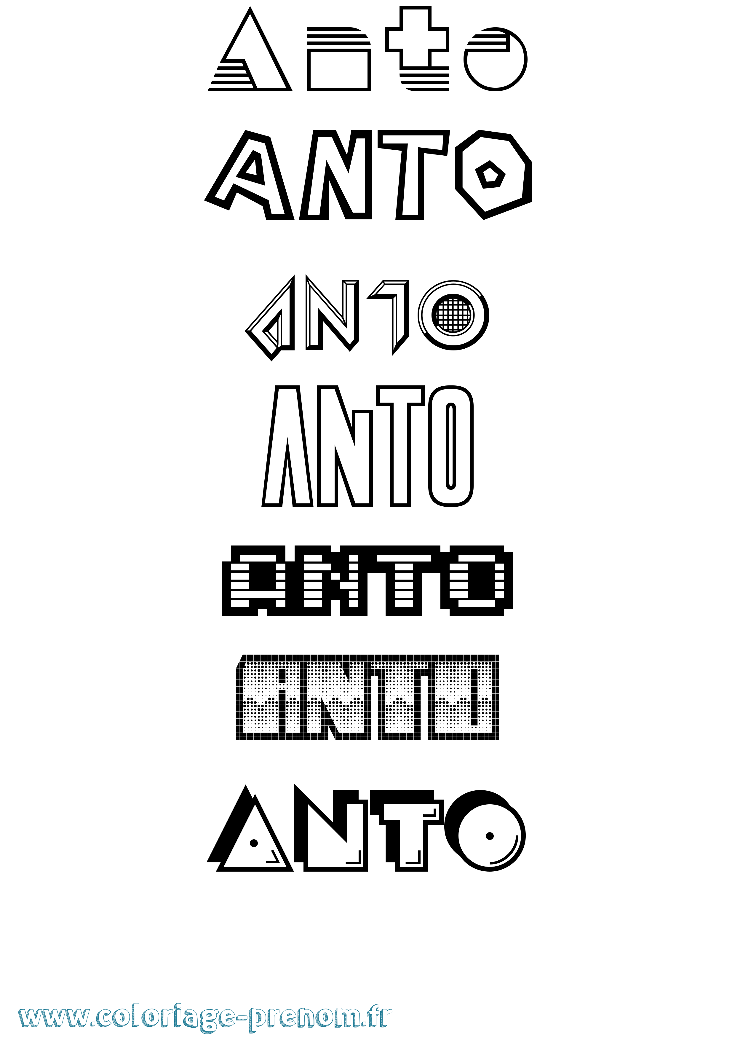 Coloriage Anto Jeux Vidéos Coloriage prénom Anto Jeux Vidéos