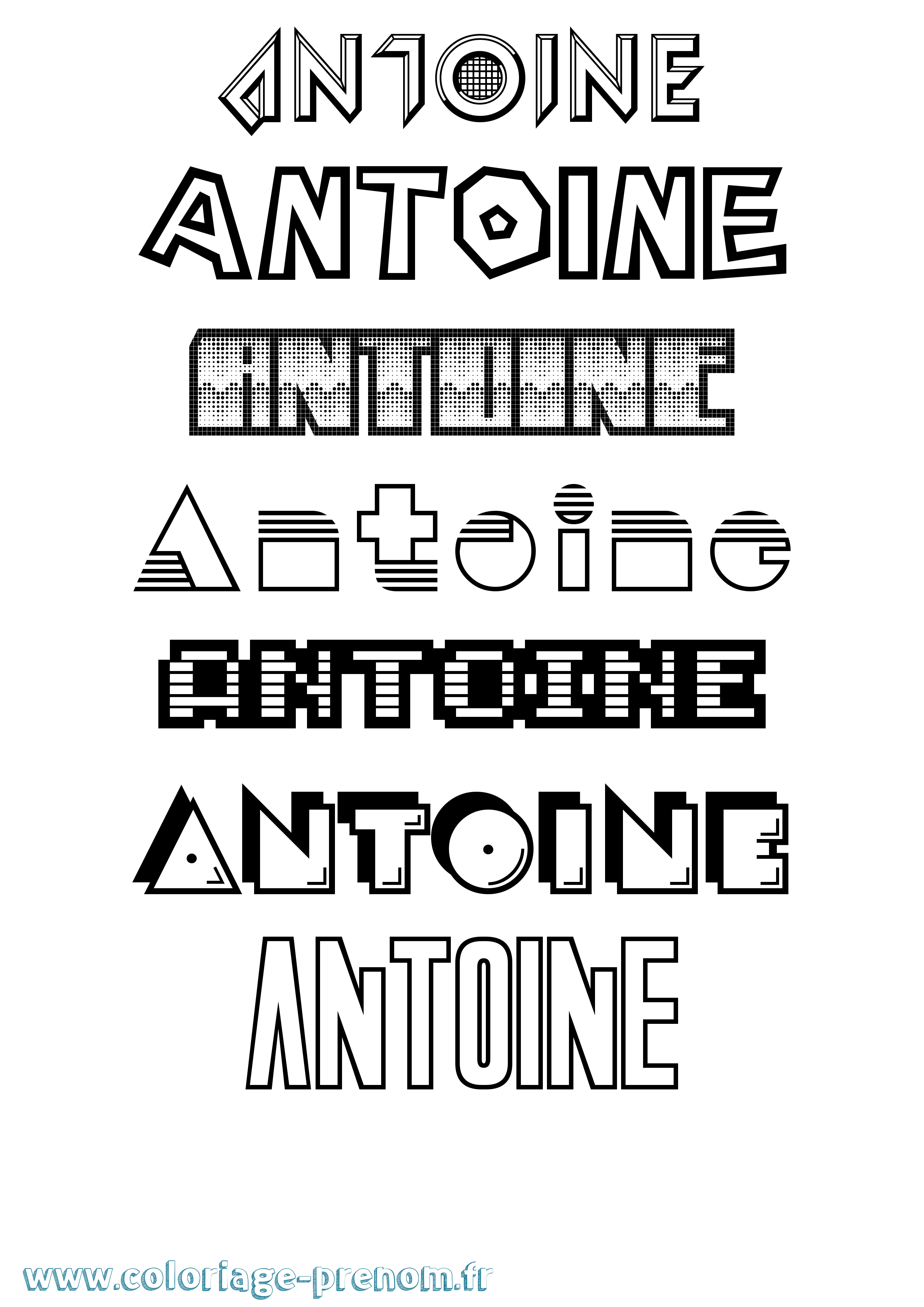 Coloriage prénom Antoine Jeux Vidéos