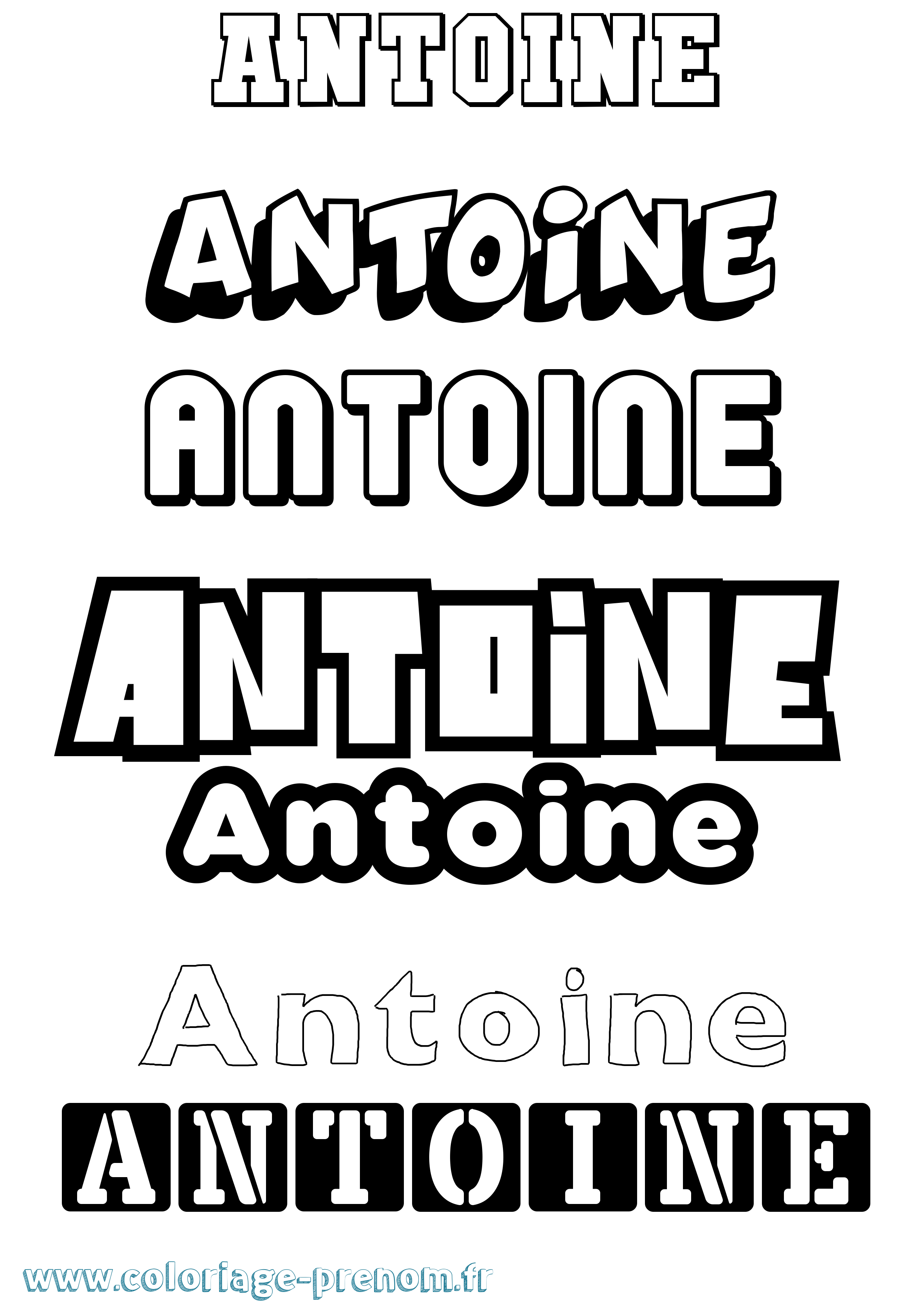 Coloriage prénom Antoine Simple