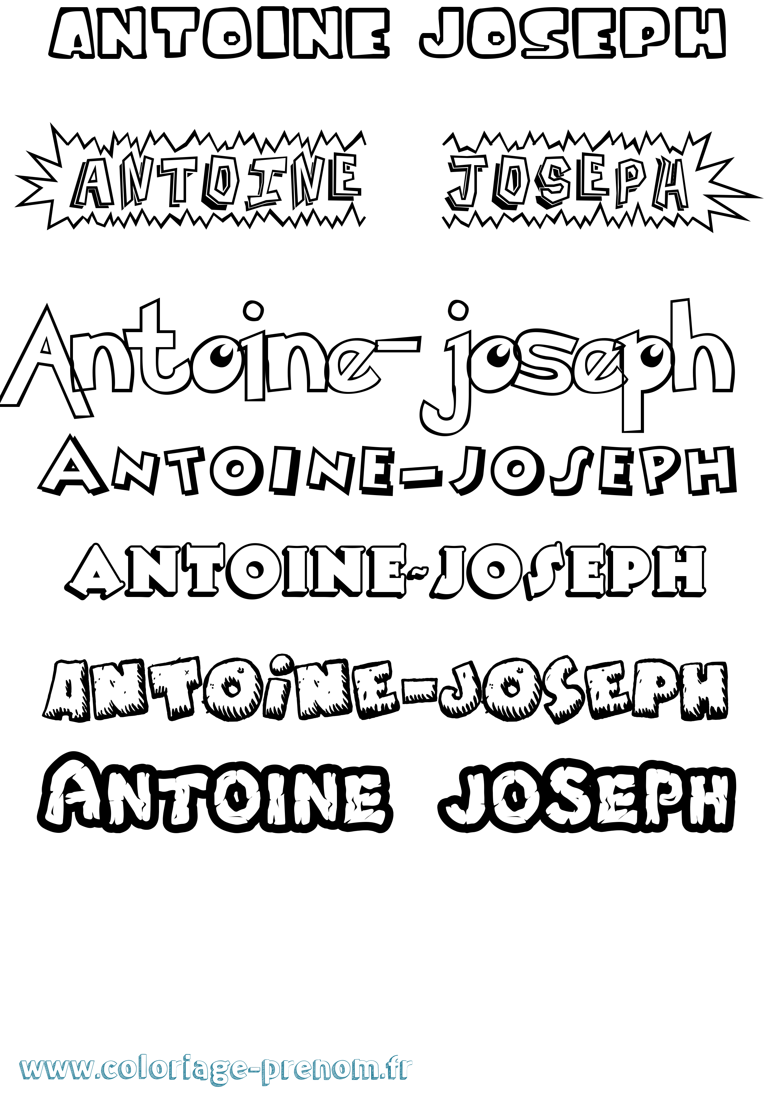 Coloriage prénom Antoine-Joseph Dessin Animé
