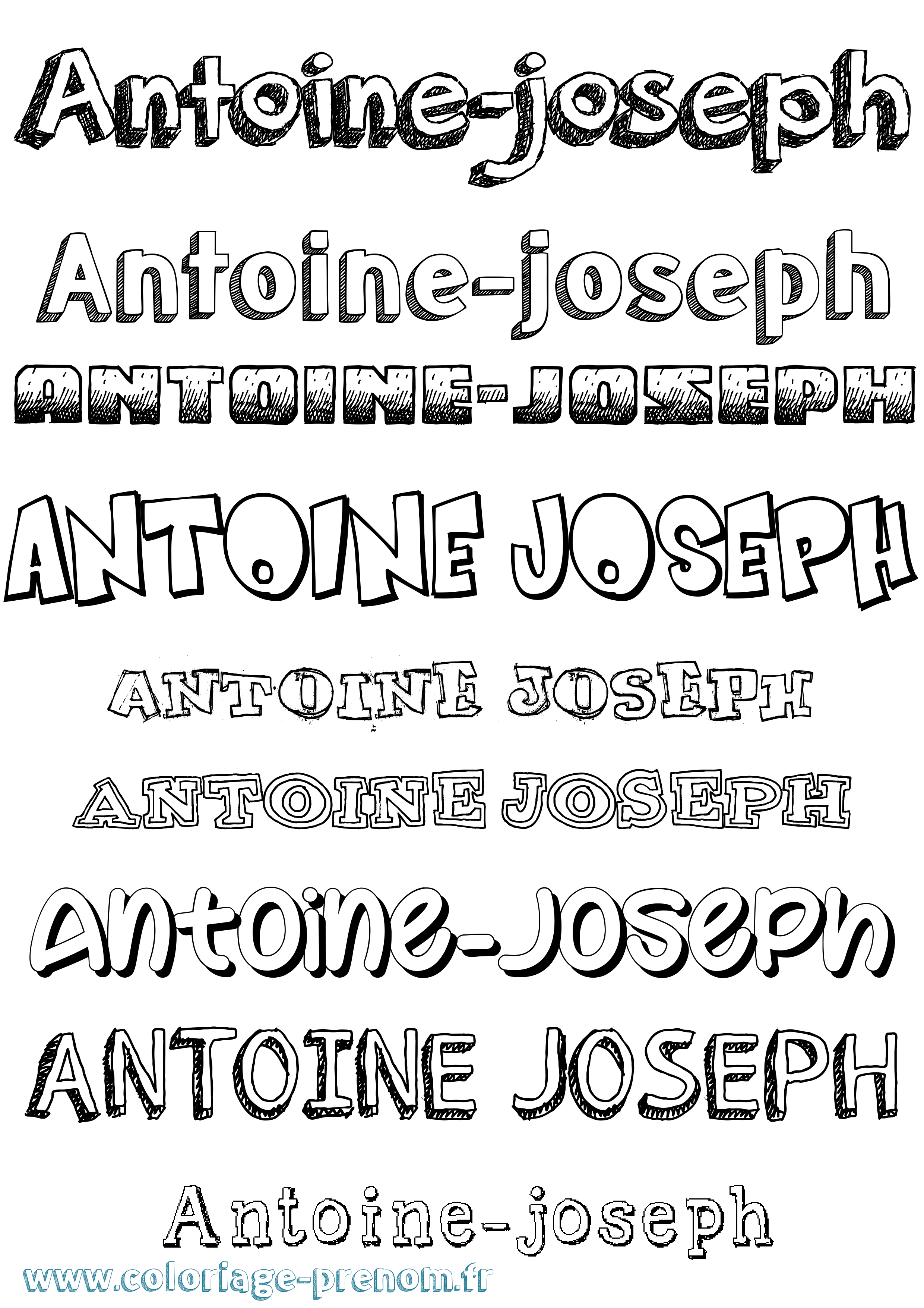 Coloriage prénom Antoine-Joseph Dessiné