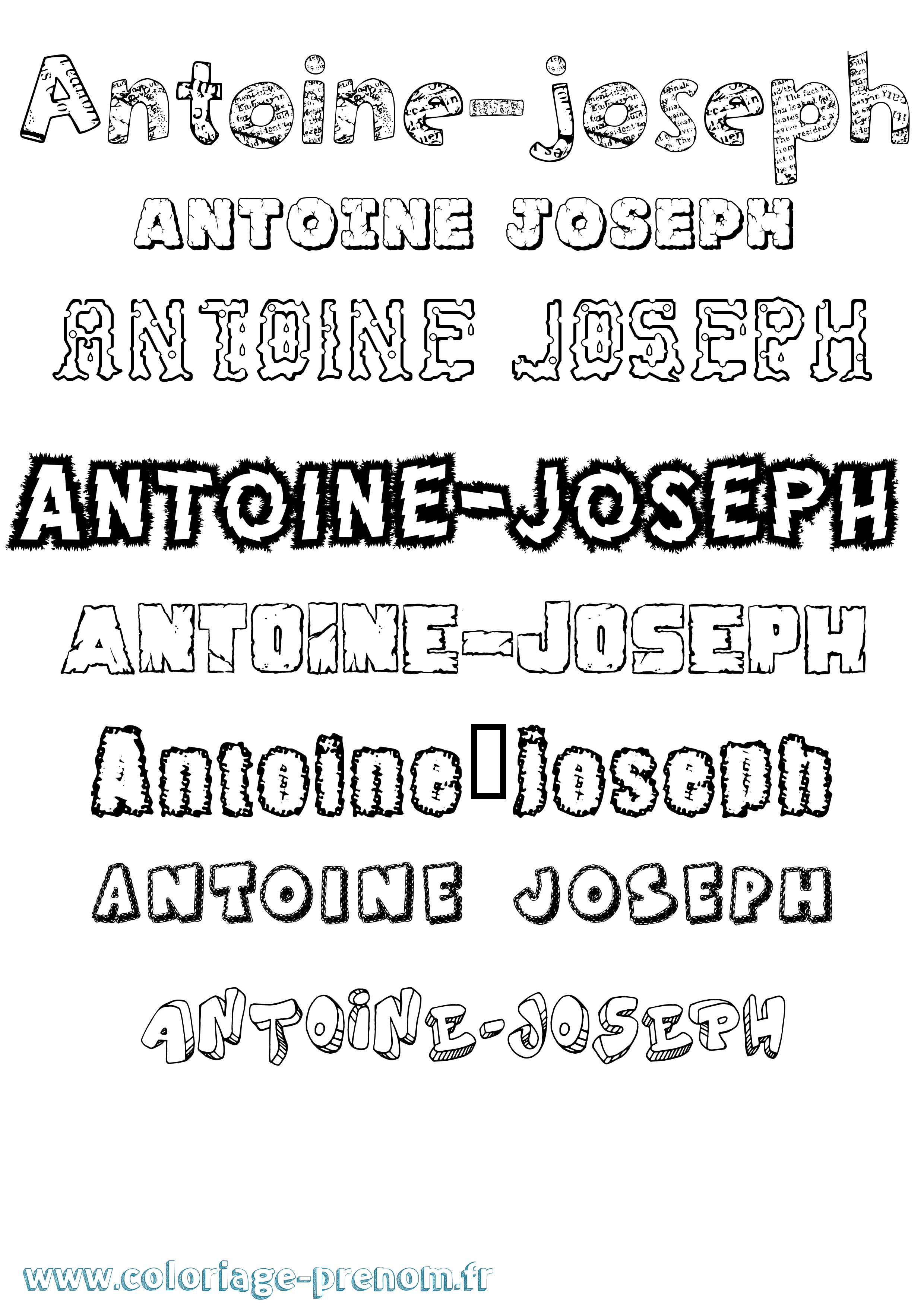 Coloriage prénom Antoine-Joseph Destructuré