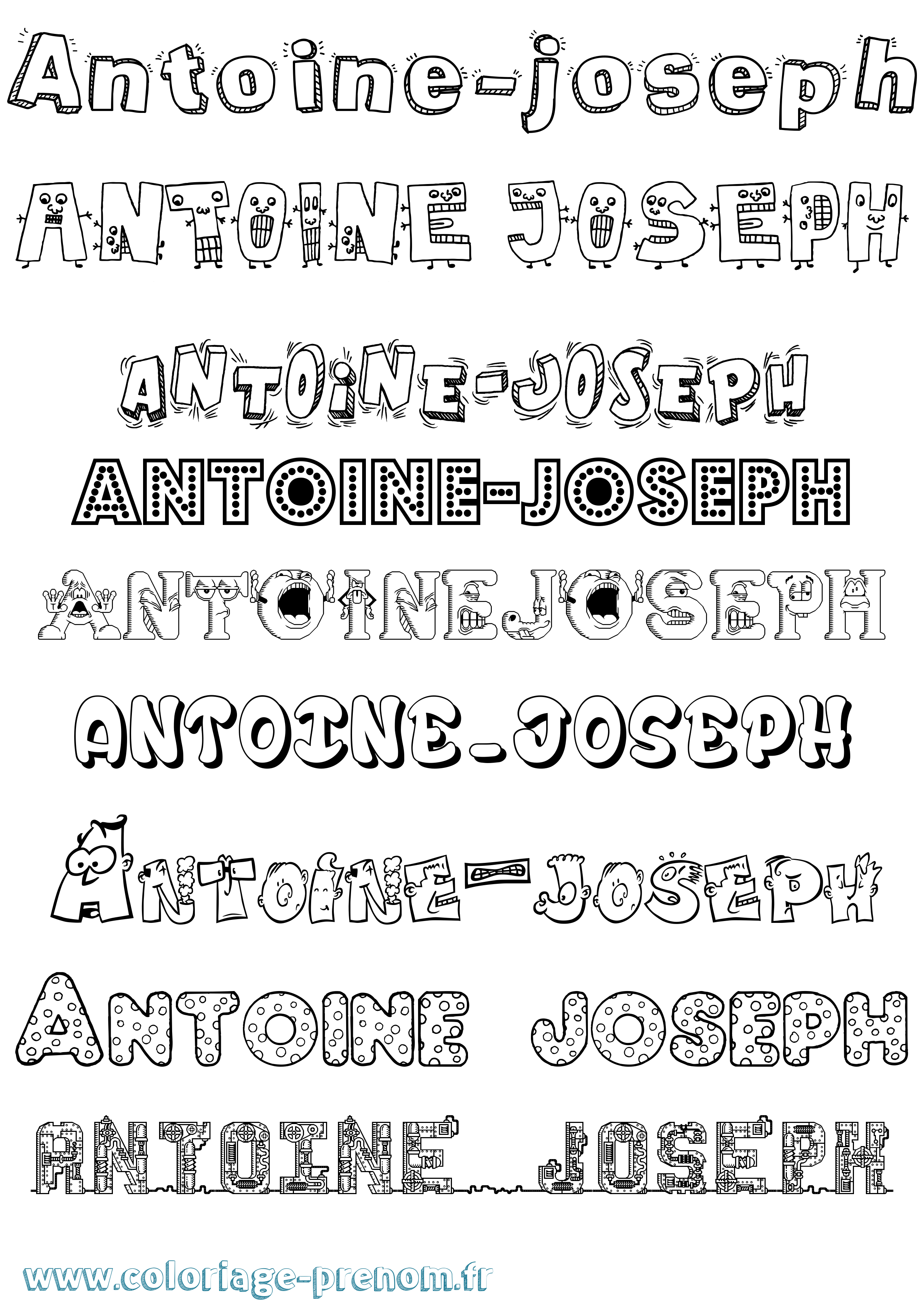 Coloriage prénom Antoine-Joseph Fun