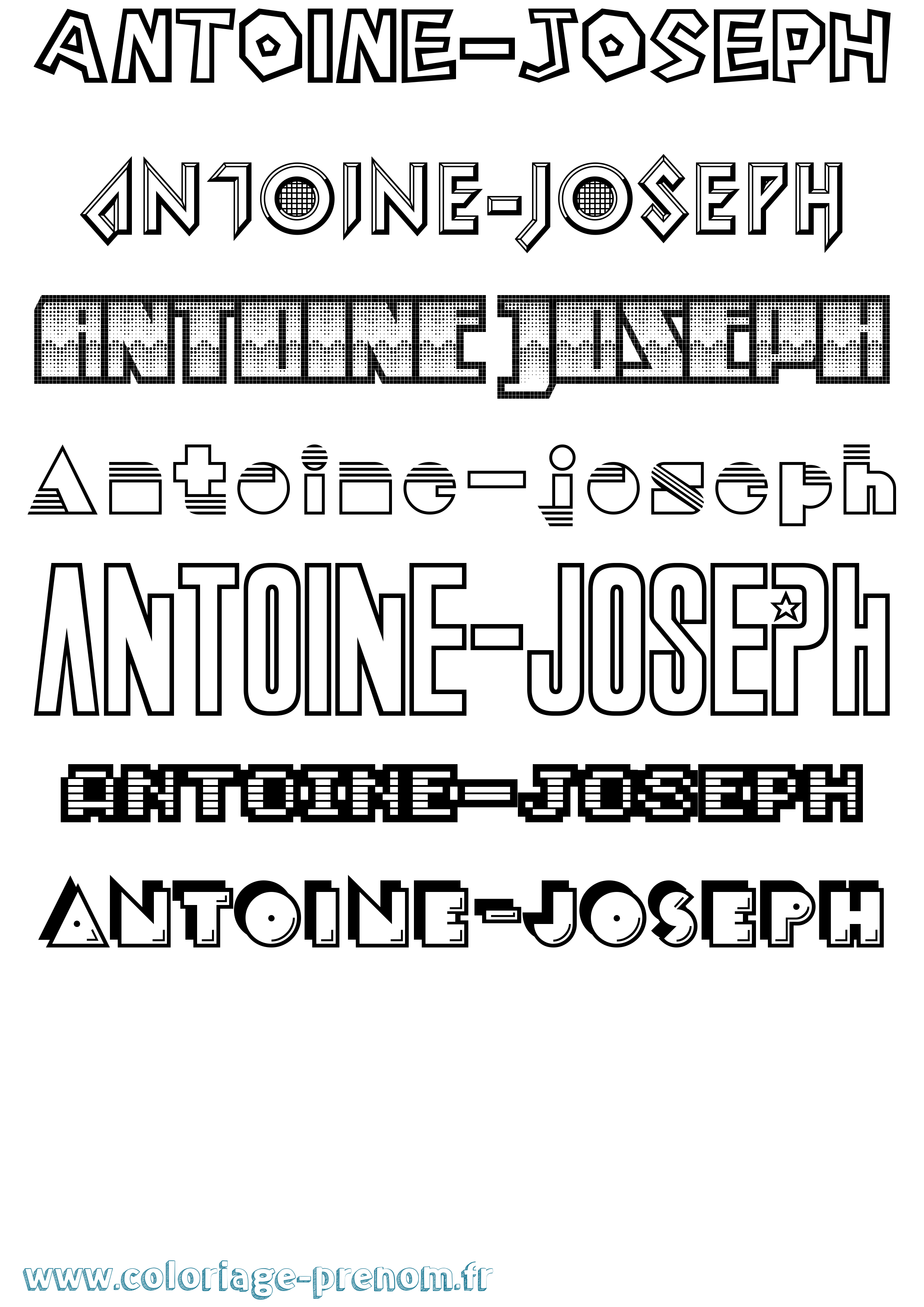 Coloriage prénom Antoine-Joseph Jeux Vidéos