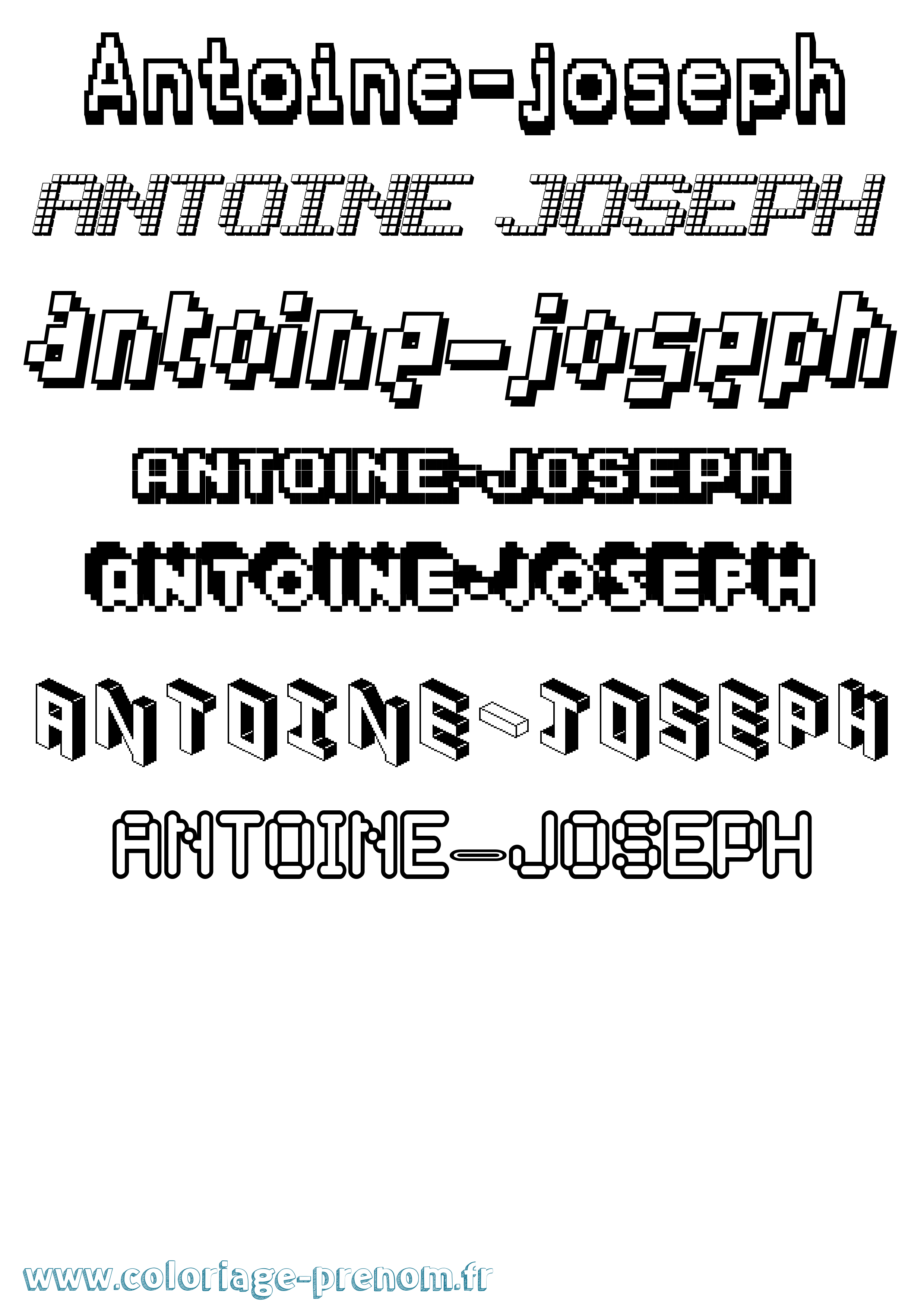 Coloriage prénom Antoine-Joseph Pixel
