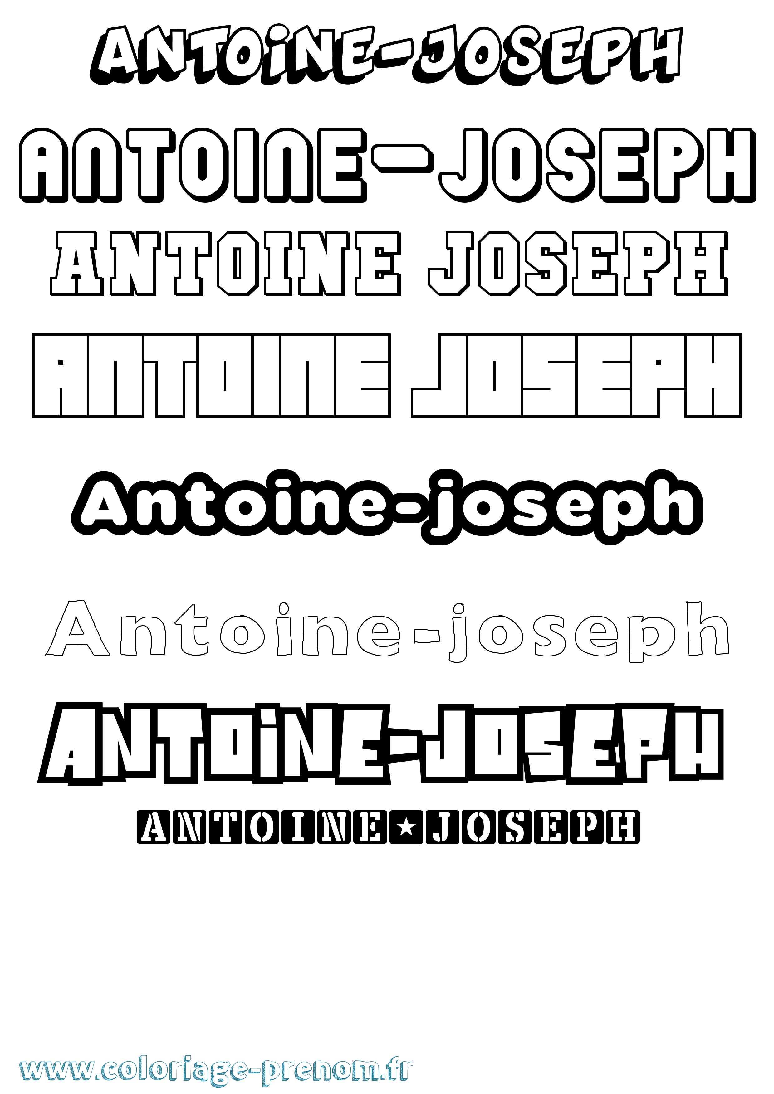 Coloriage prénom Antoine-Joseph Simple