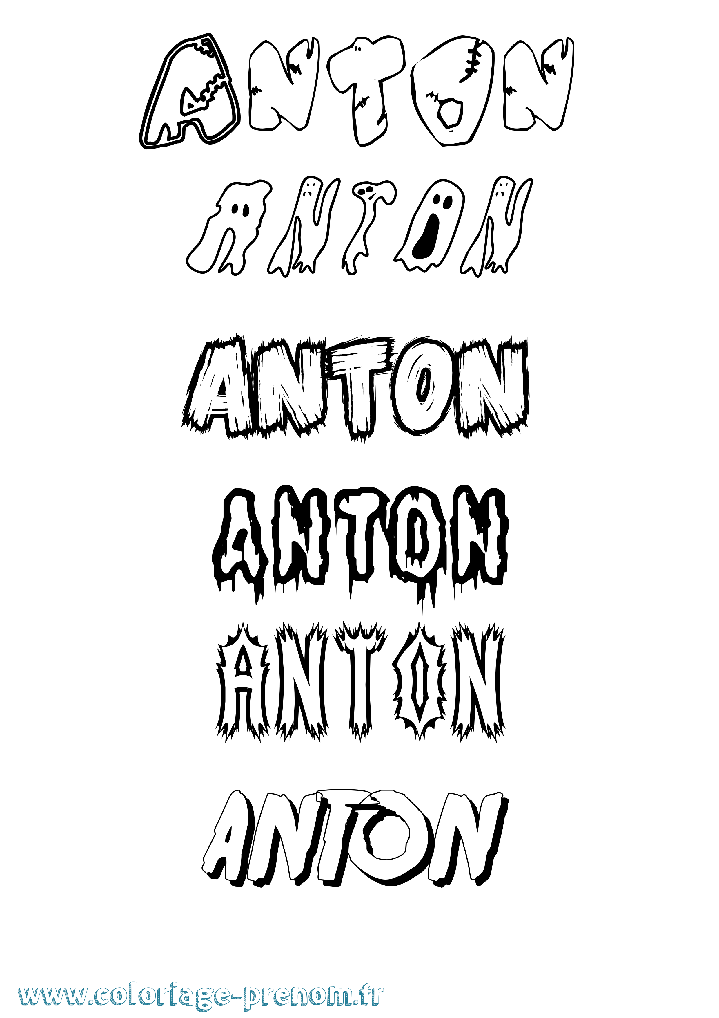 Coloriage Anton Coloriage prénom Anton