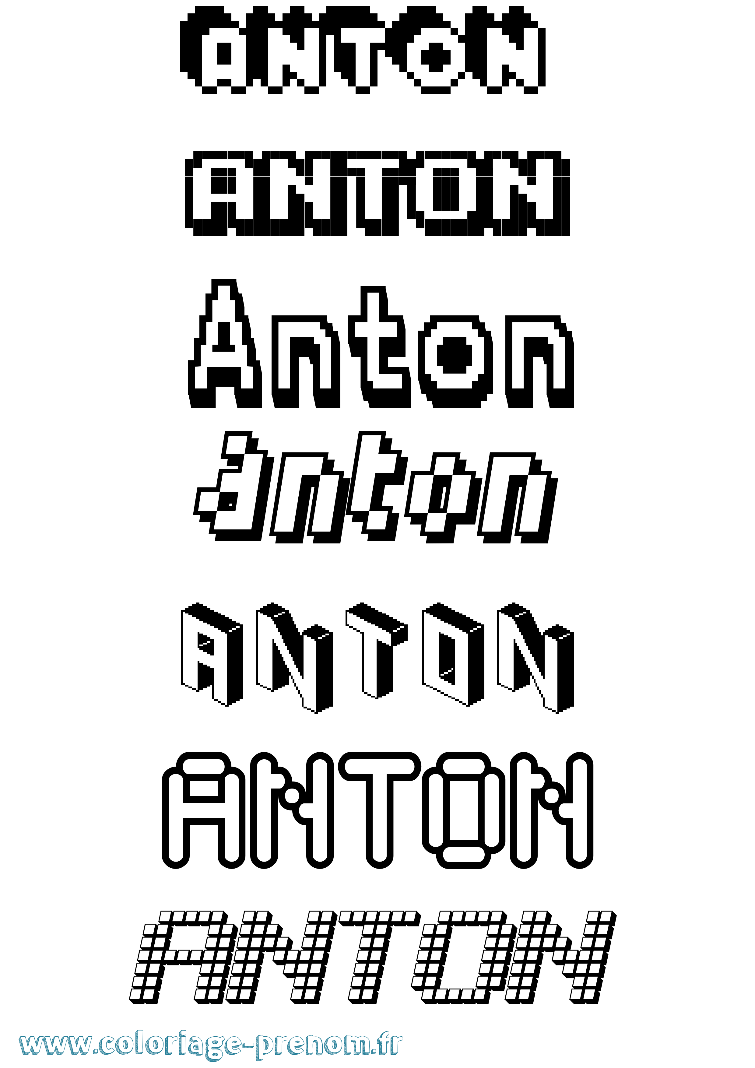 Coloriage Anton Coloriage prénom Anton