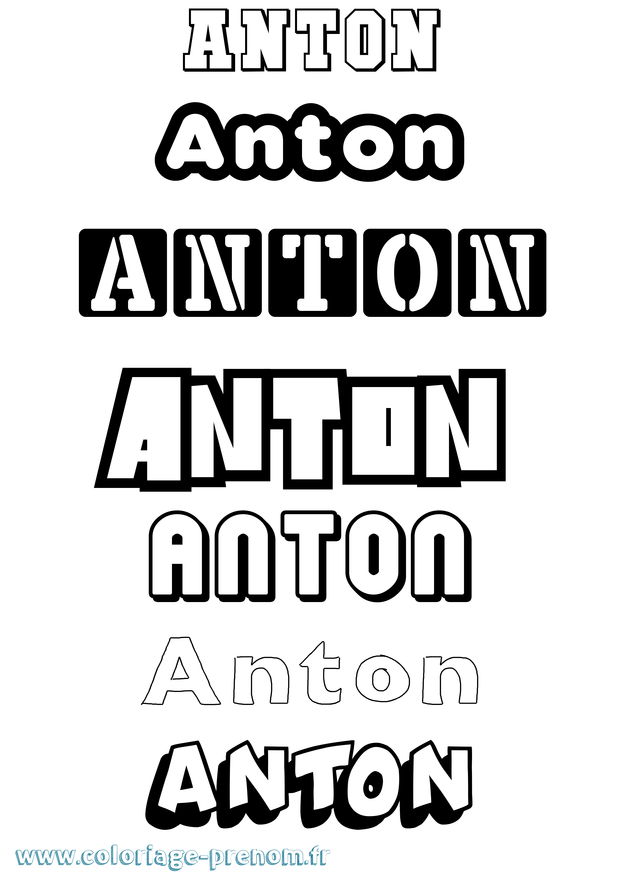 Coloriage Anton Coloriage prénom Anton