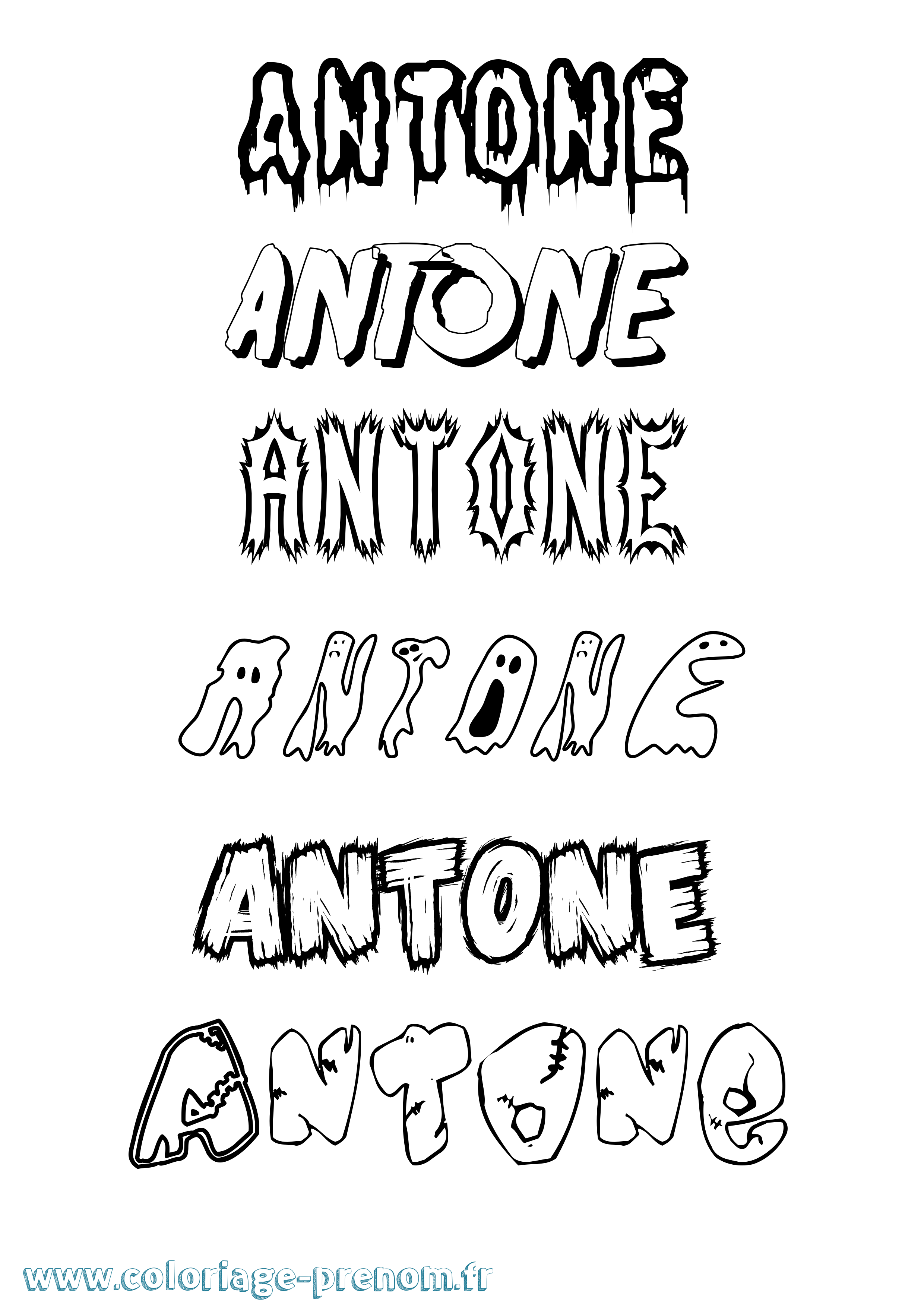 Coloriage prénom Antone Frisson