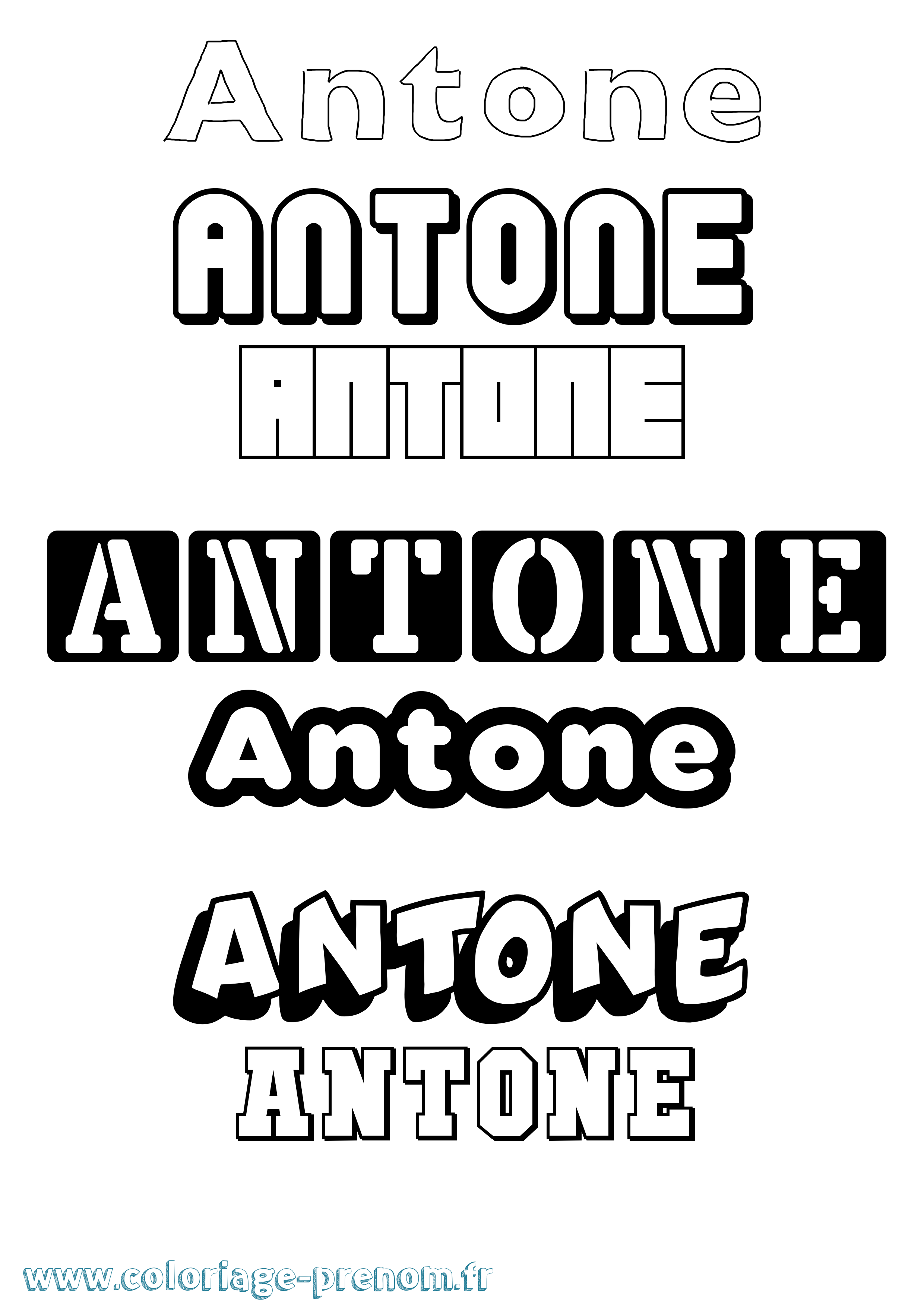 Coloriage prénom Antone Simple