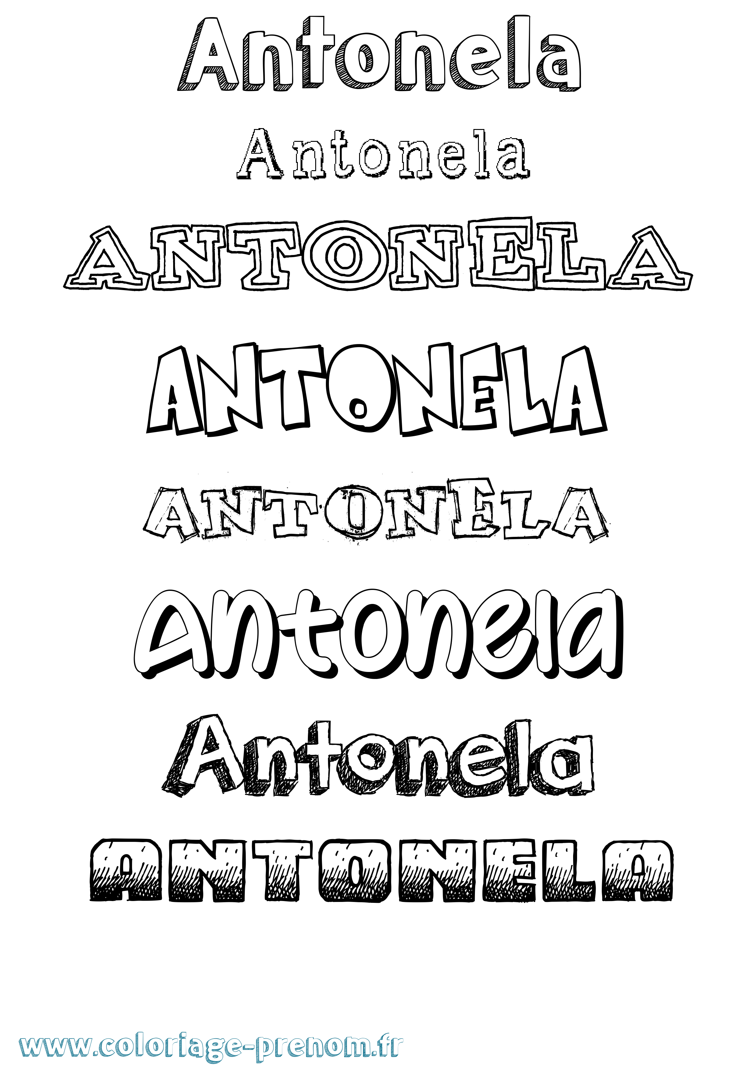 Coloriage prénom Antonela Dessiné