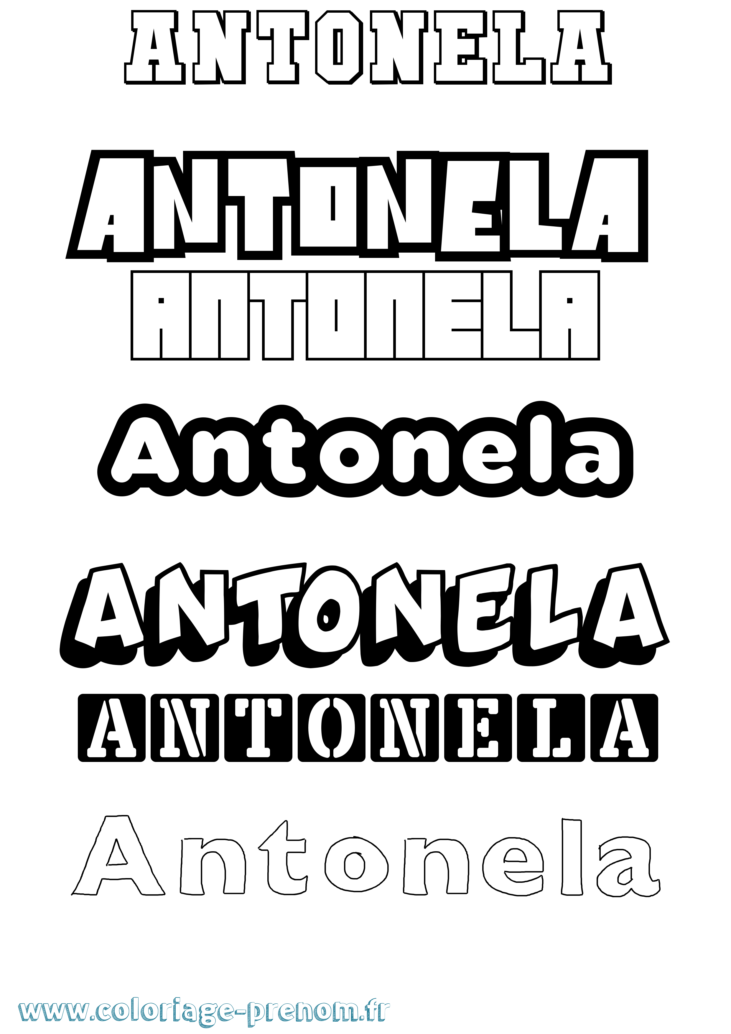 Coloriage prénom Antonela Simple