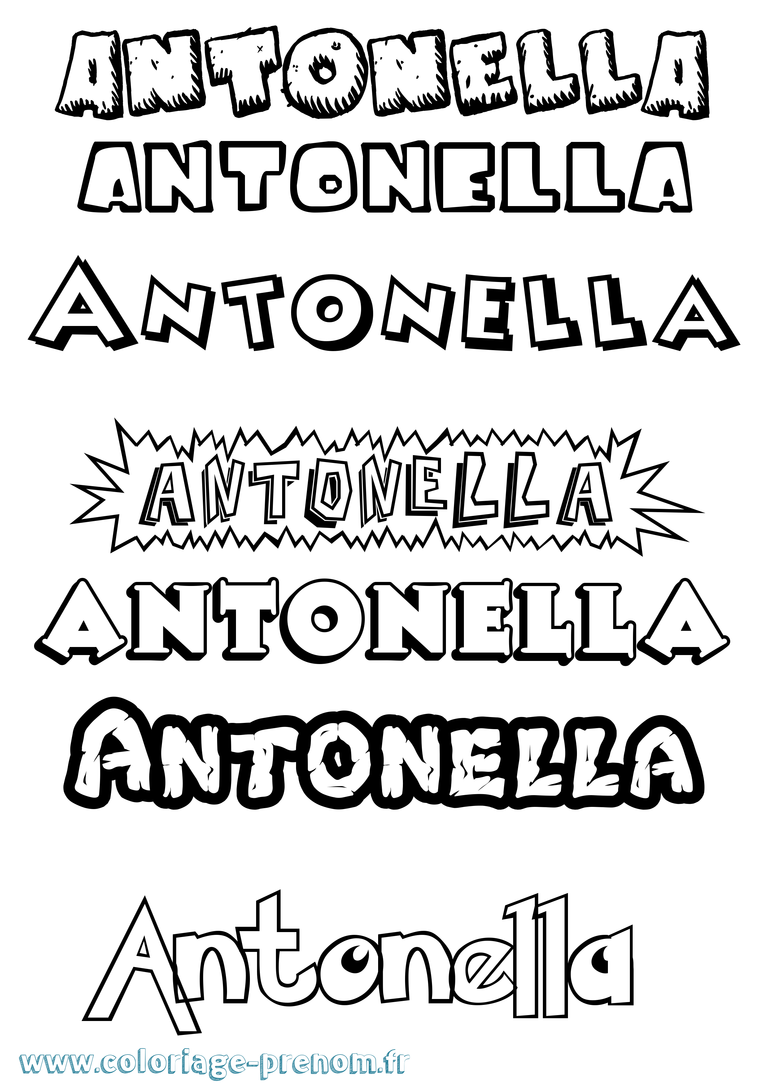 Coloriage prénom Antonella Dessin Animé