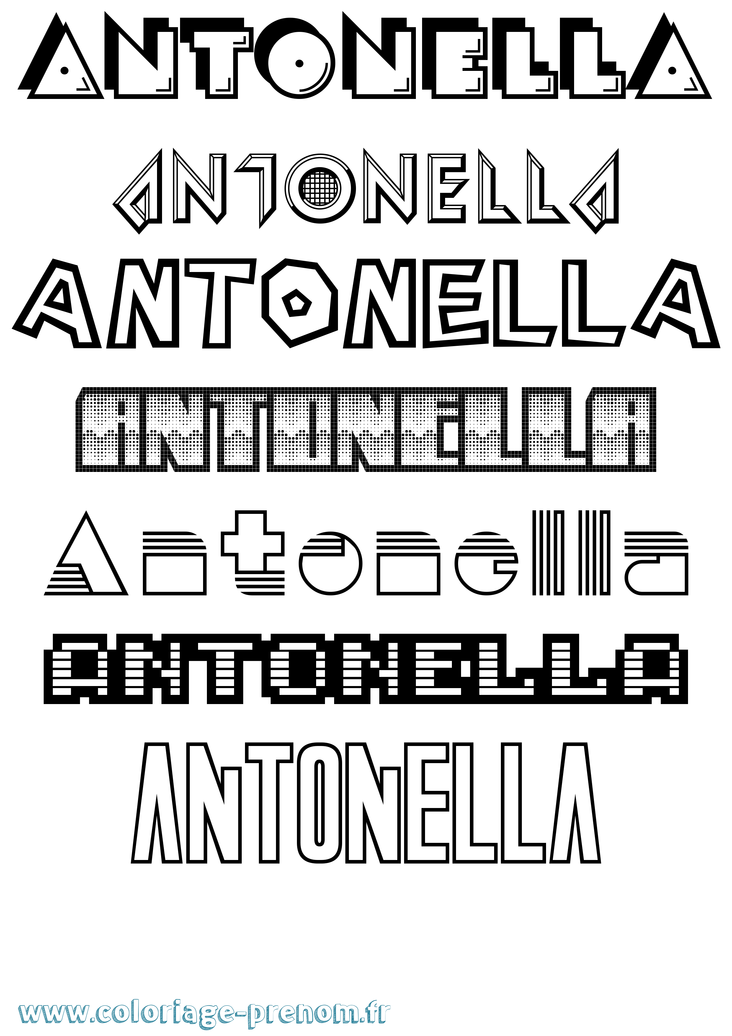 Coloriage prénom Antonella Jeux Vidéos