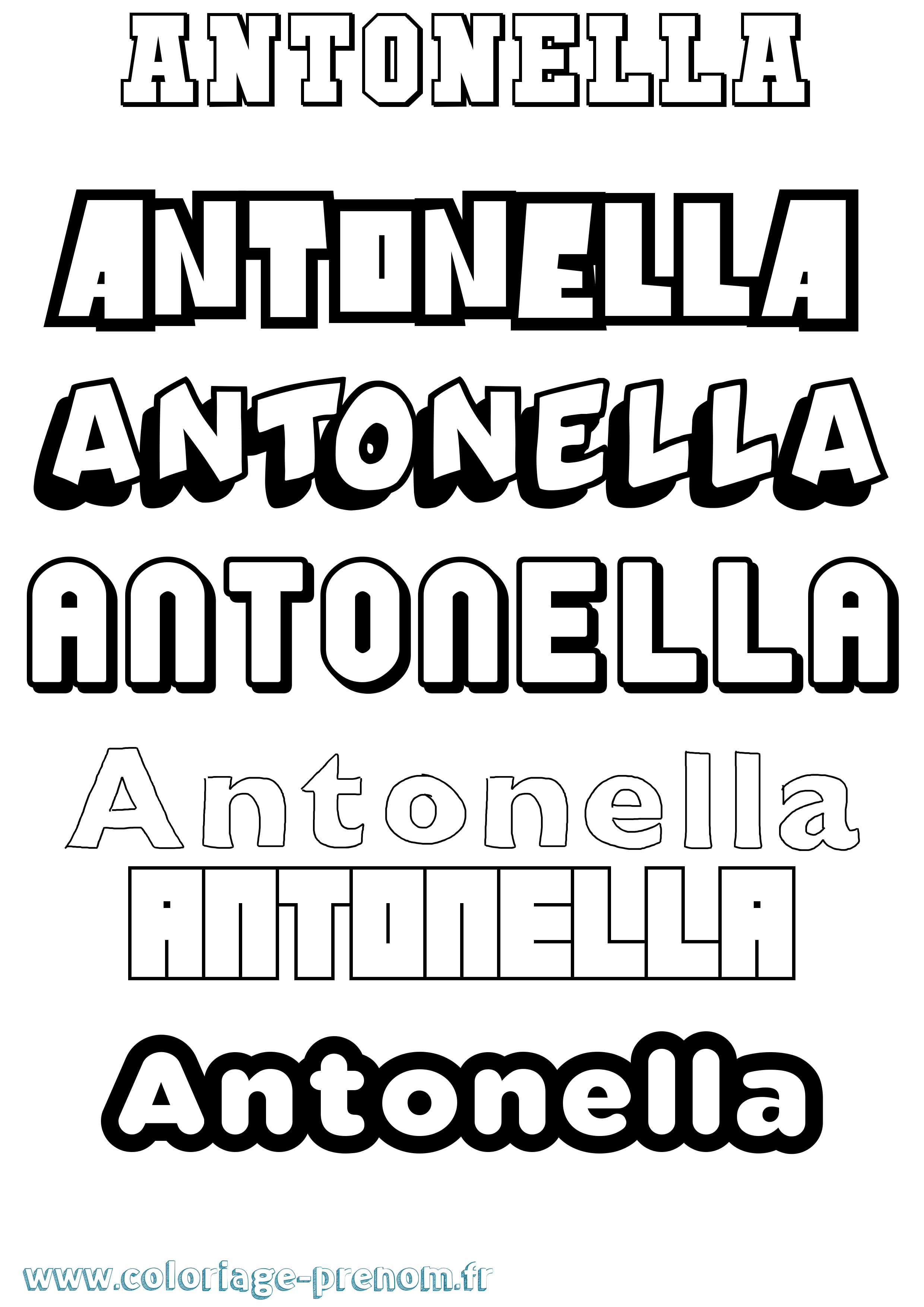 Coloriage prénom Antonella Simple